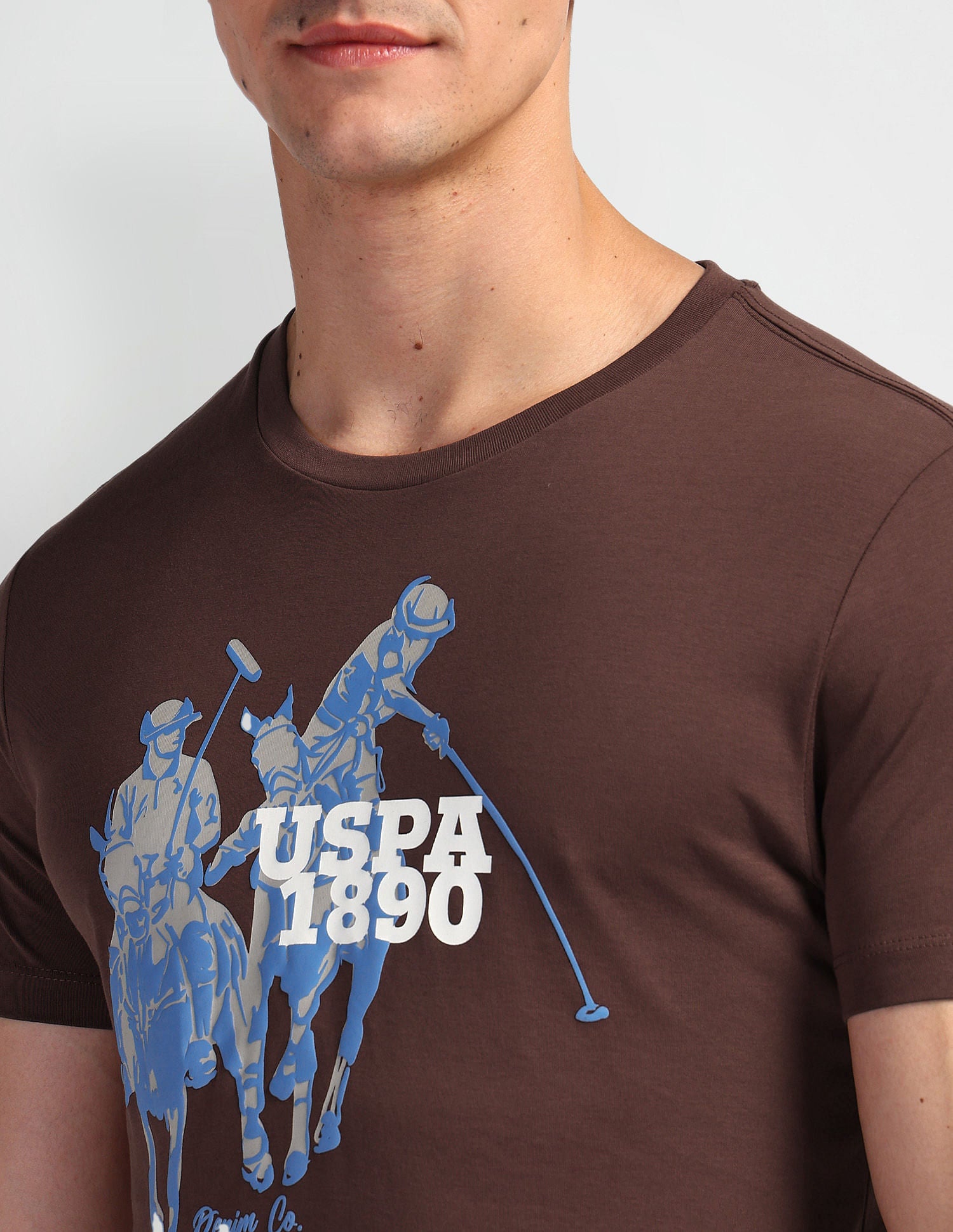 Logo Print Muscle Fit T-Shirt Maroon - U.S. Polo Assn. India | Large