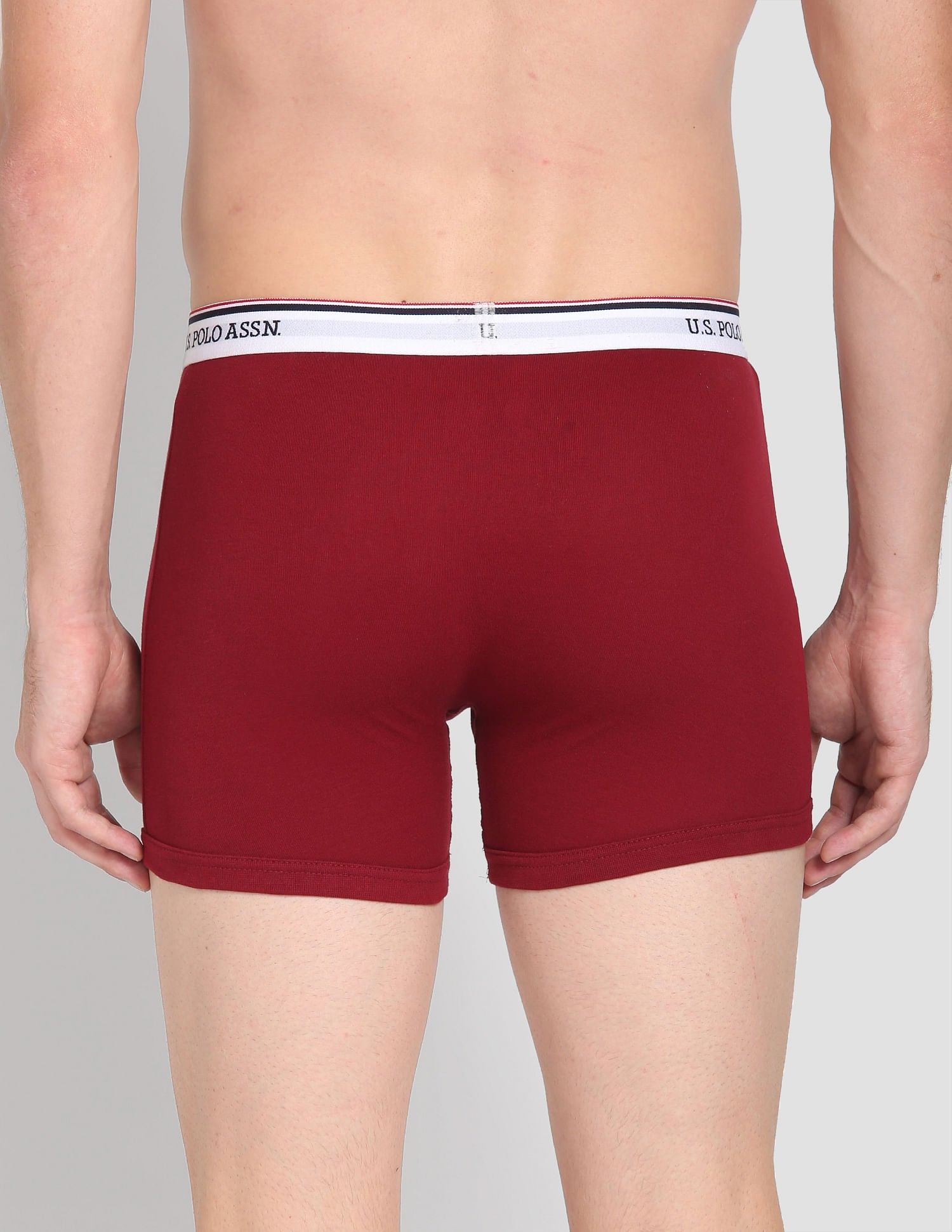 Mid Rise Solid 1667 Trunks - Pack Of 3 Wine, Black and Seaport - U.S. POLO ASSN. | Large