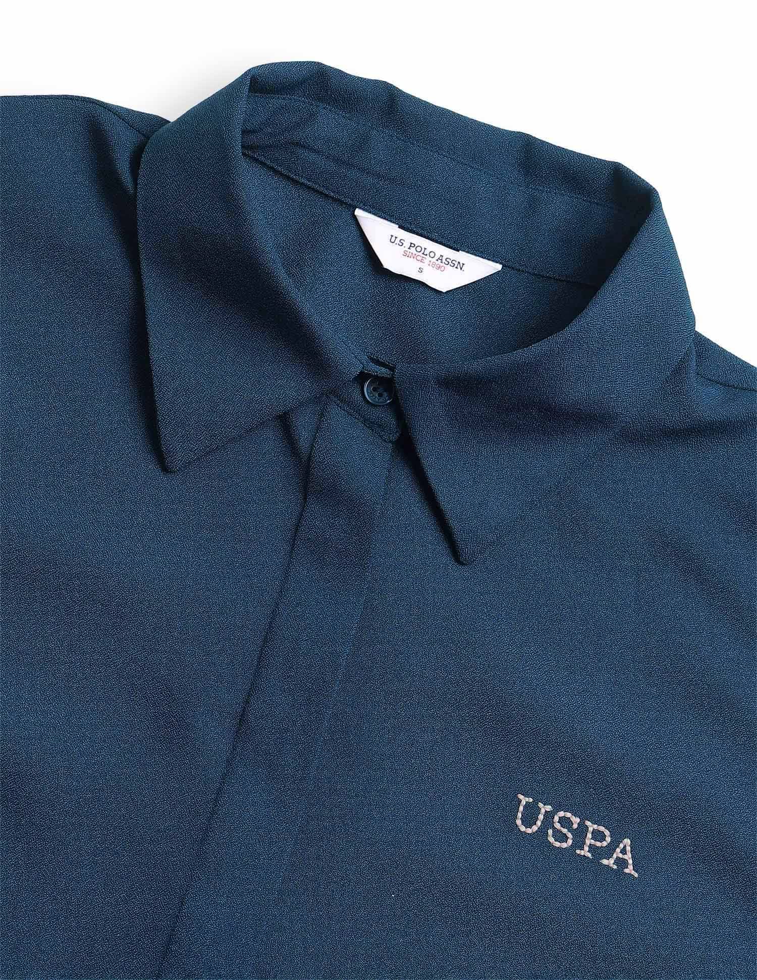 Solid Regular Fit Shirt Blue - U.S. Polo Assn. India | Large