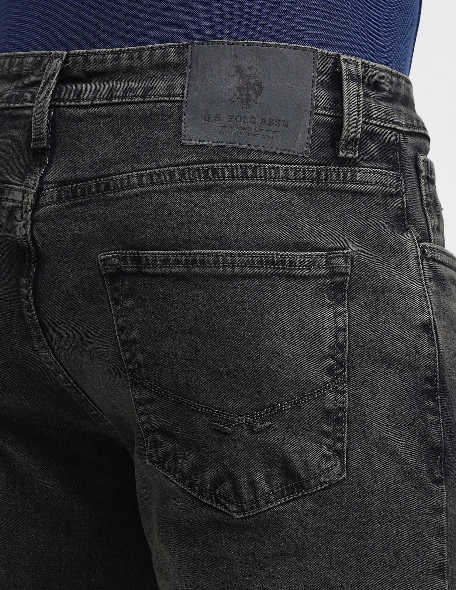 Harold Slim Straight Black Jeans Black - U.S. Polo Assn. India | Large
