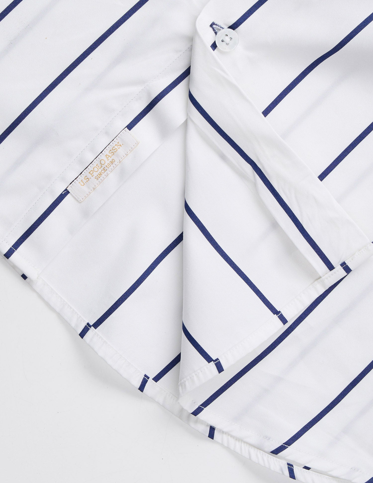 Pacho X Vertical Striped Tailored Fit Shirt White - U.S. Polo Assn. India | Large