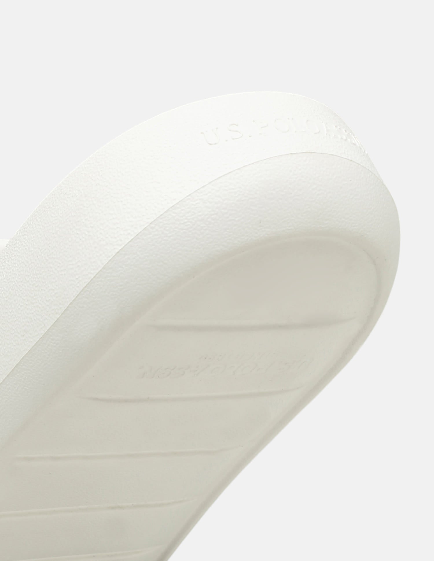 Brand Embossed Luna Sliders White - U.S. Polo Assn. India | Large