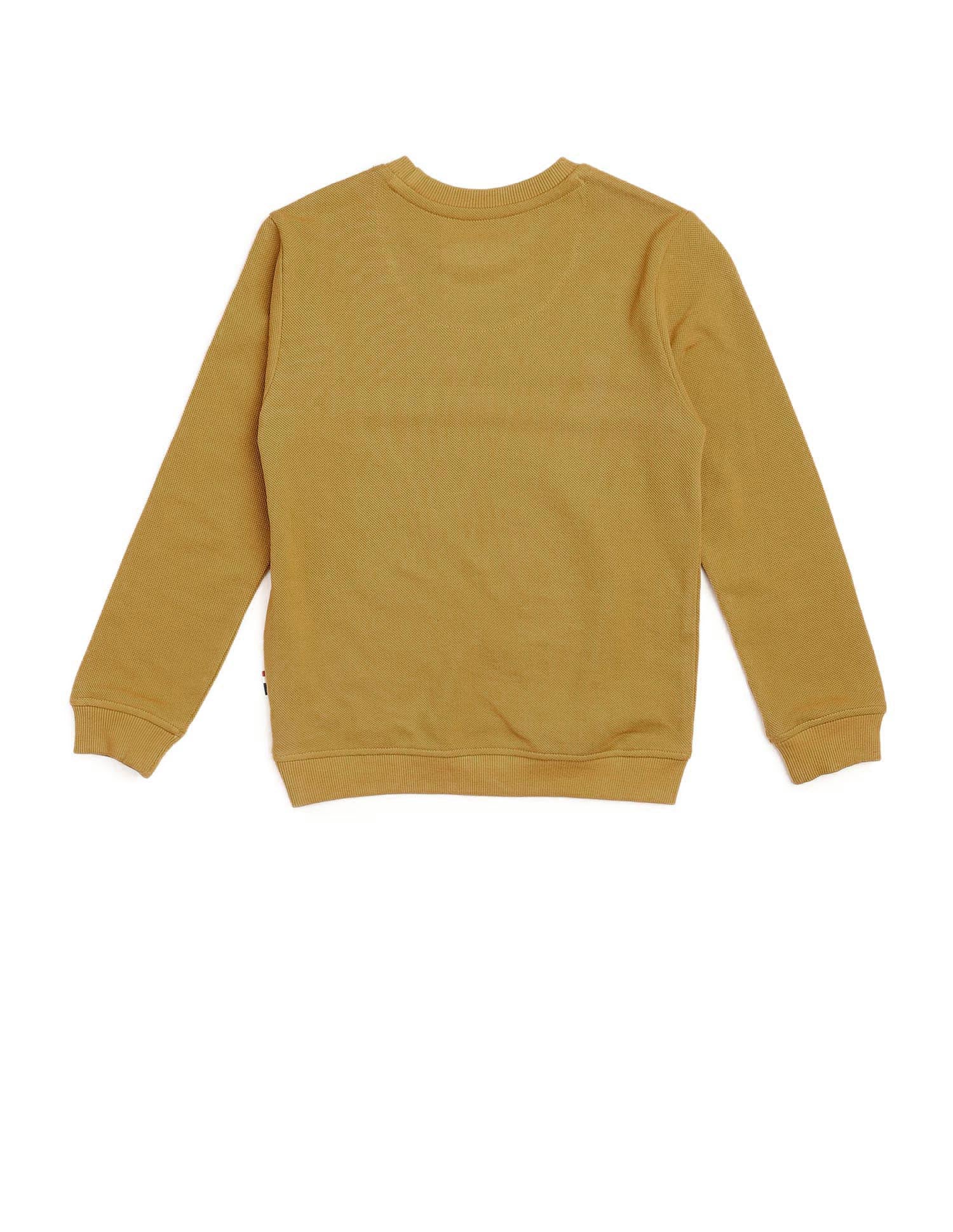 Boys Solid Regular Fit Sweatshirt Yellow - U.S. POLO ASSN. | Large