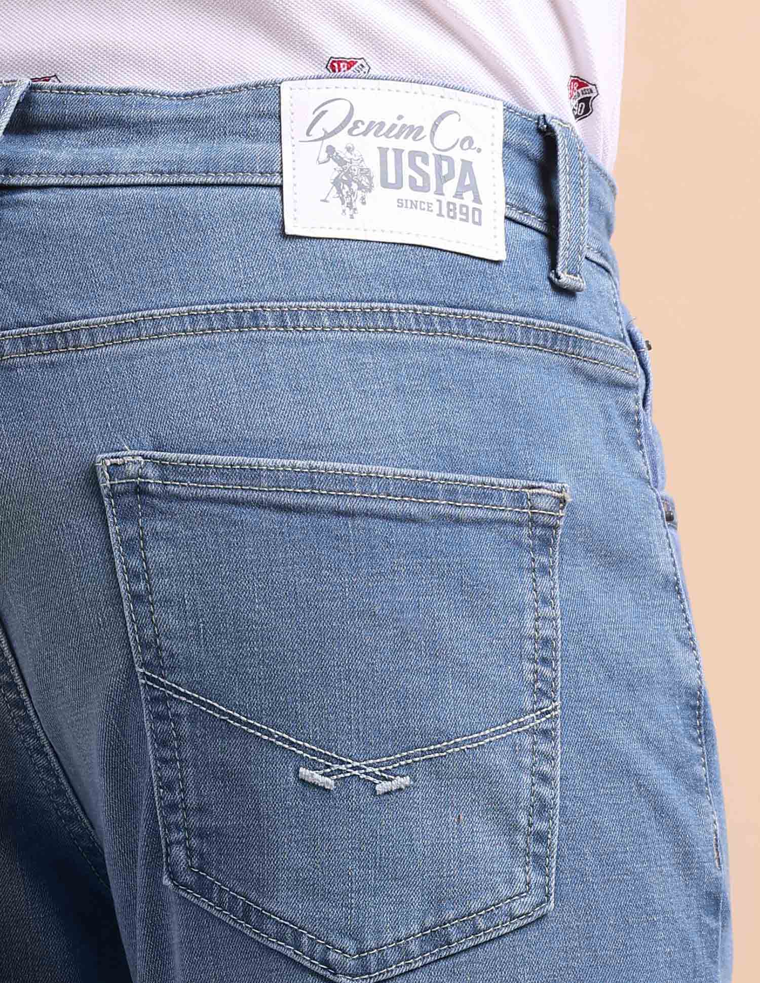 Harold Slim Straight Fit Blue Jeans Light Blue - U.S. POLO ASSN. | Large