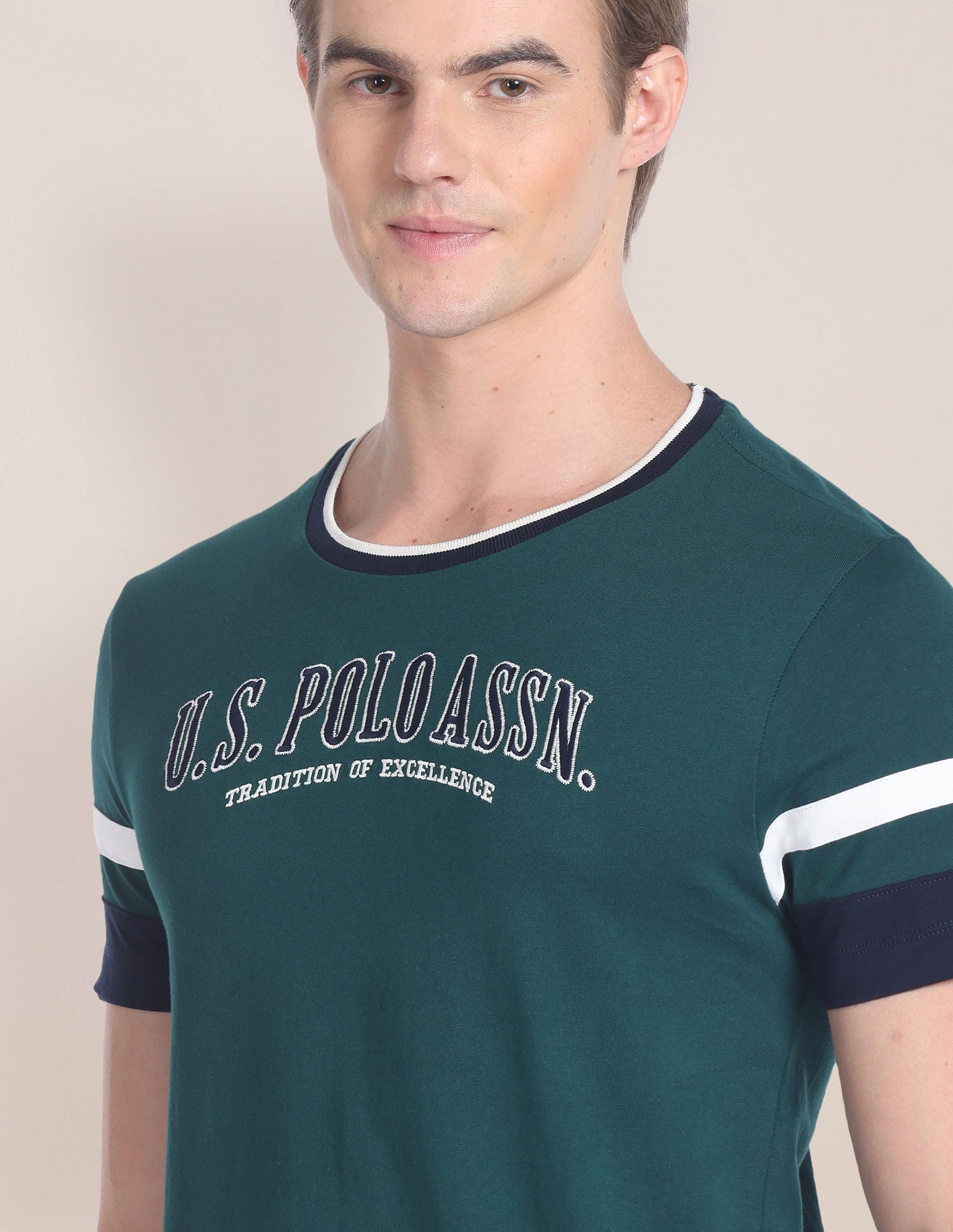 Embroidered Slim Fit T-Shirt Dark Olive - U.S. POLO ASSN. | Large