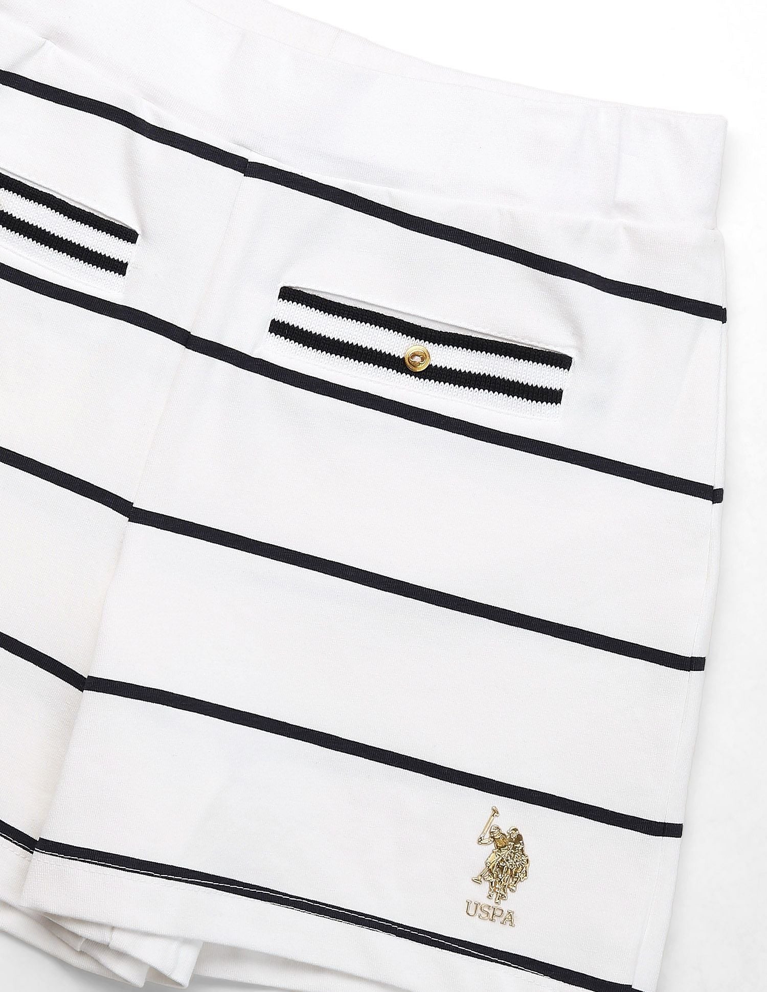 Girls Striped Cruise Nautical Shorts White - U.S. POLO ASSN. | Large