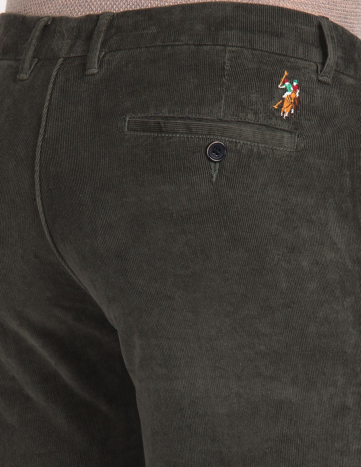 Cotton Stretch Corduroy Trousers Olive - U.S. POLO ASSN. | Large