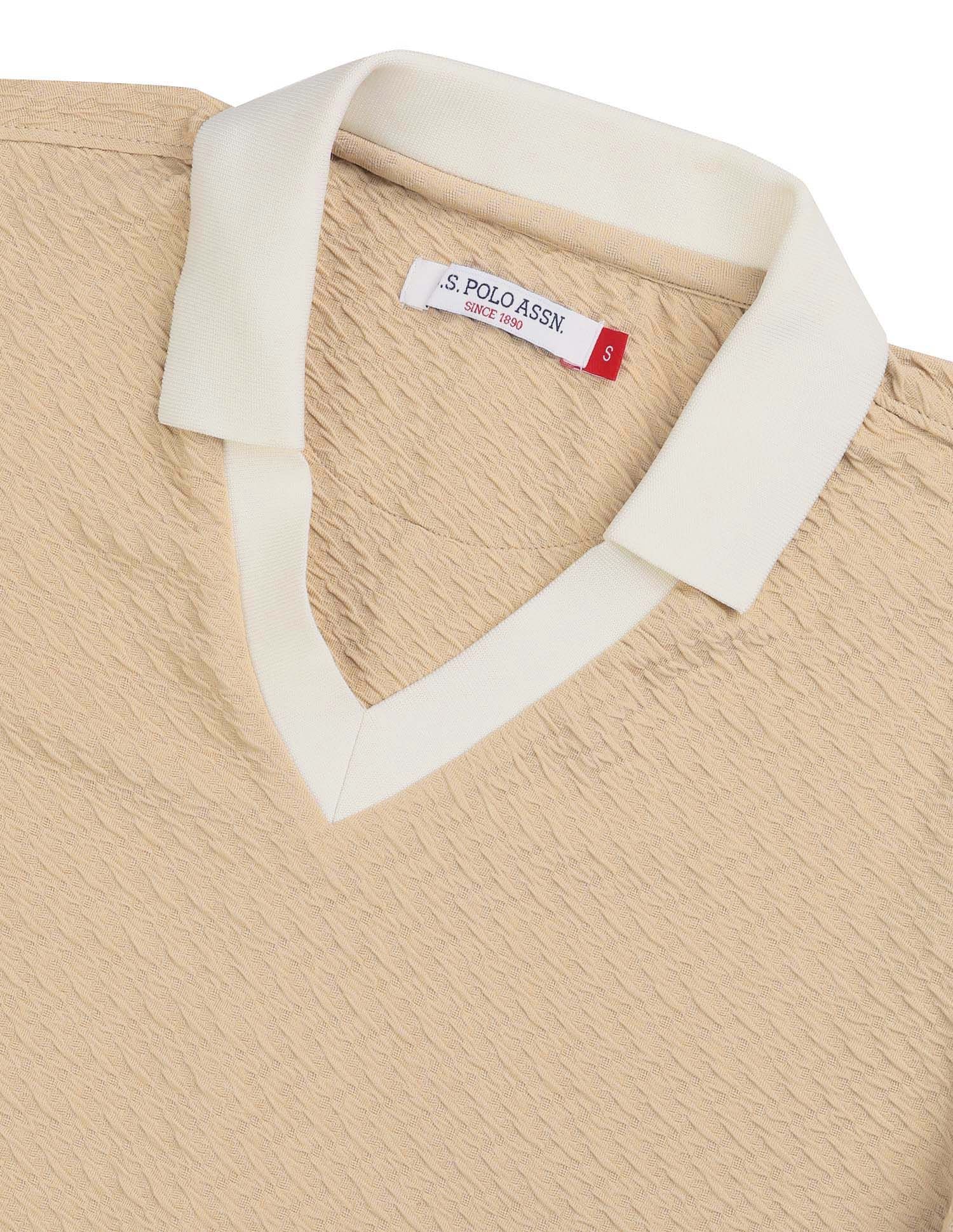 Textured Midi Shift Dress Off White - U.S. POLO ASSN. | Large