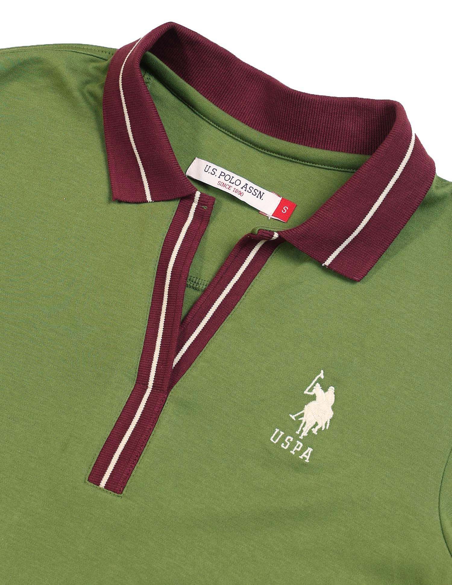 Regular Fit Solid Polo Shirt Olive - U.S. POLO ASSN. | Large