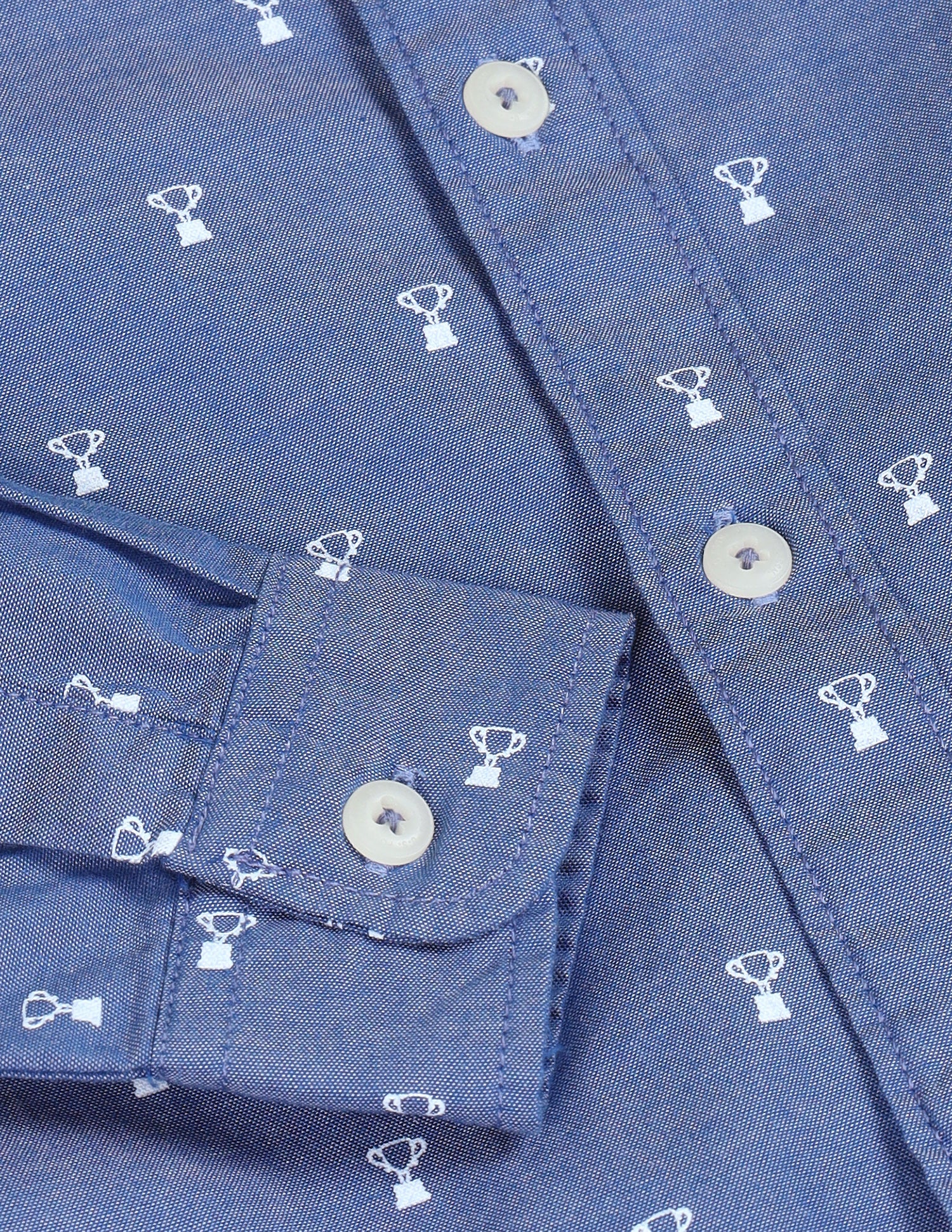 Boys All Over Printed Regular Fit Shirt Light Blue - U.S. Polo Assn. India | Large