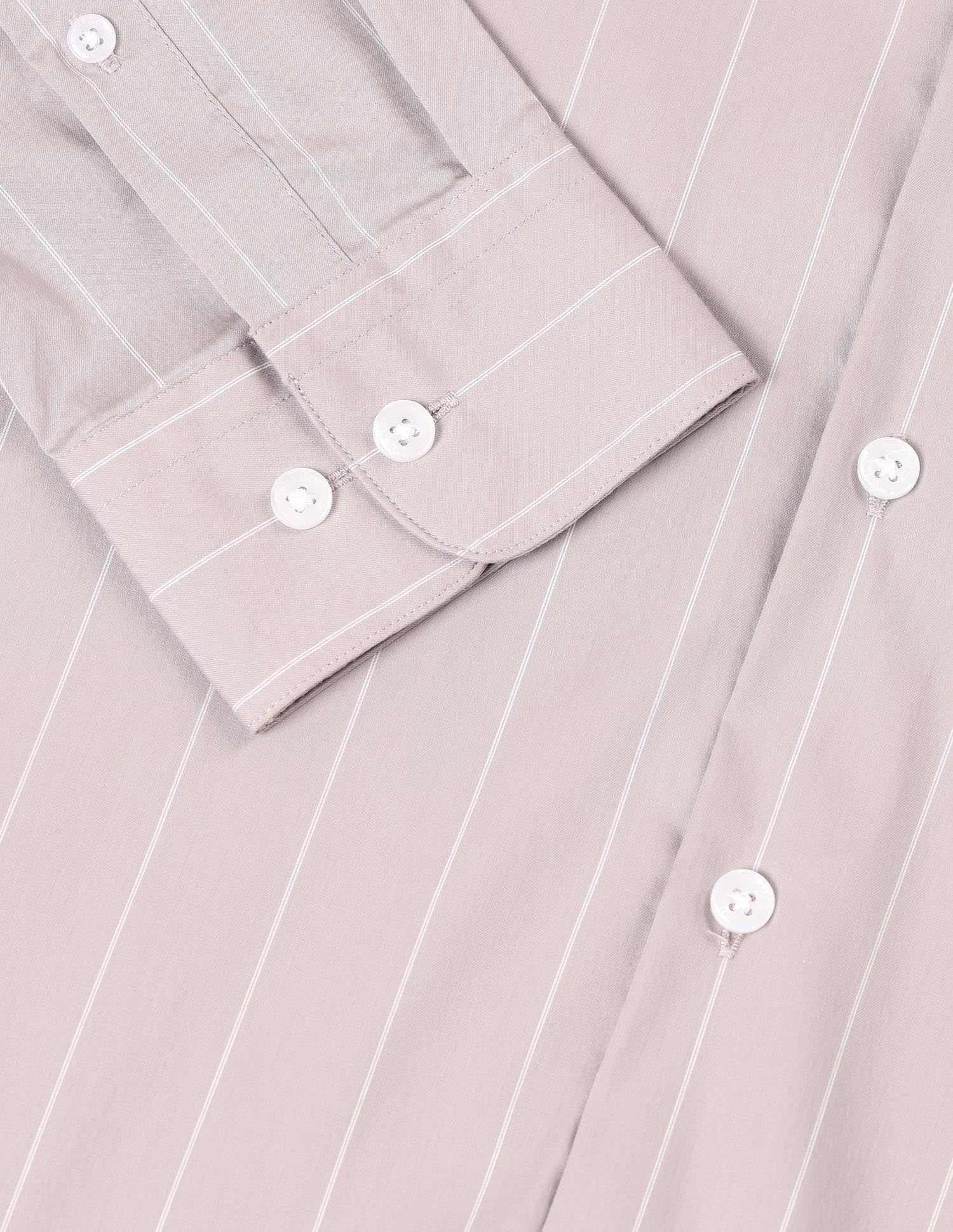 Tailored Fit Vertical Striped Shirt Light Khaki - U.S. Polo Assn. India | Large