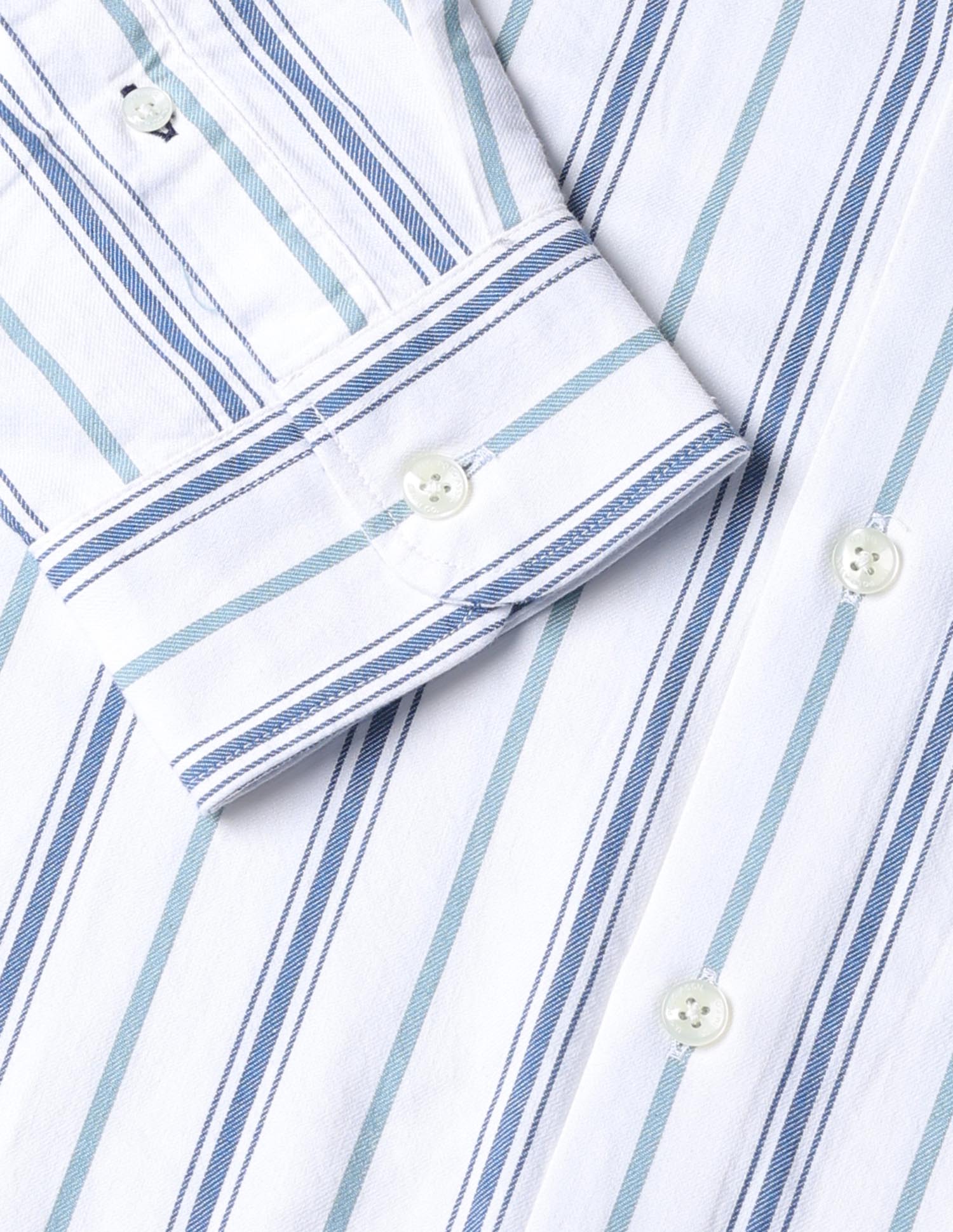 Vertical Striped Twill Shirt Off White - U.S. POLO ASSN. | Large