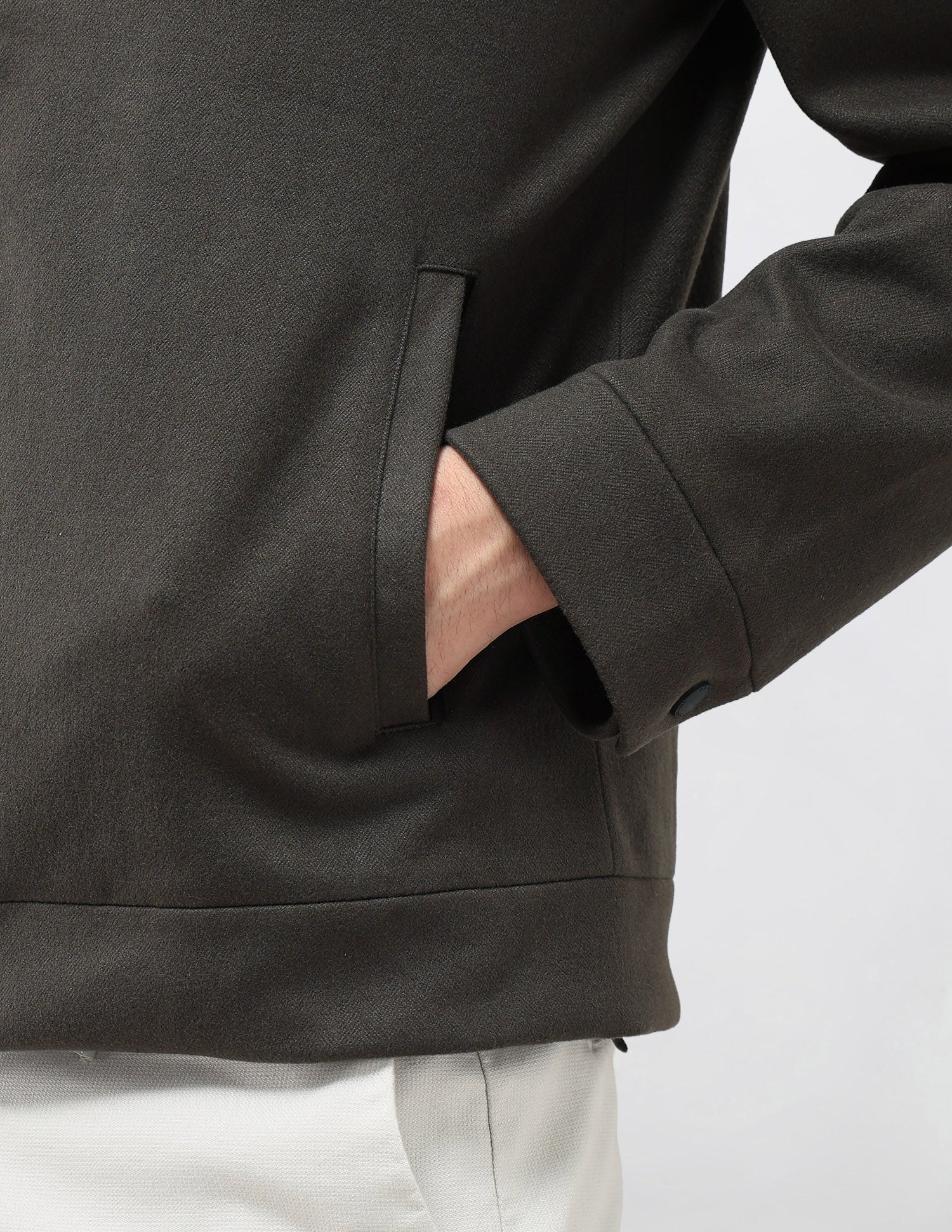 Solid Regular Fit Jacket Olive - U.S. POLO ASSN. | Large