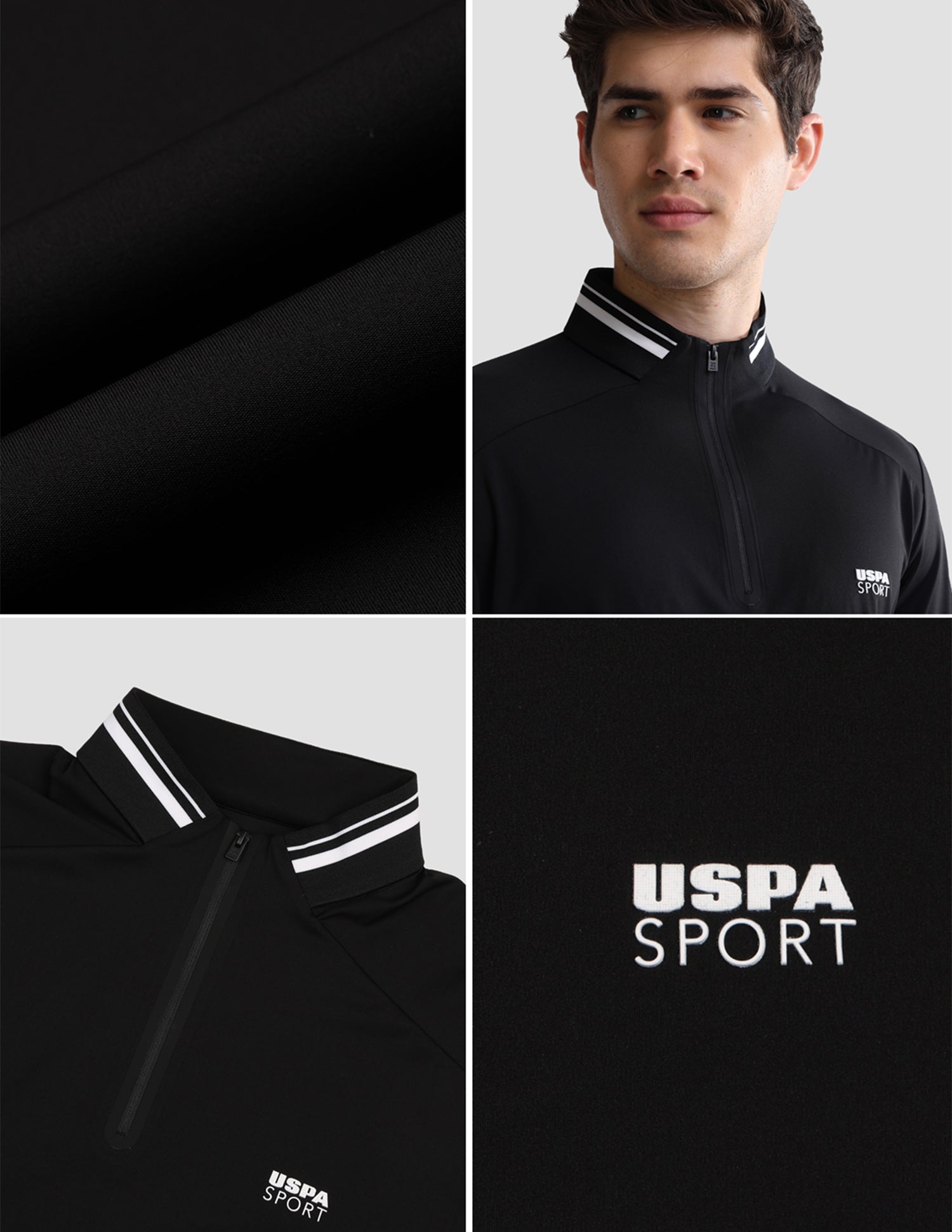 Solid Slim Fit Active Polo Shirt Black - U.S. Polo Assn. India | Large