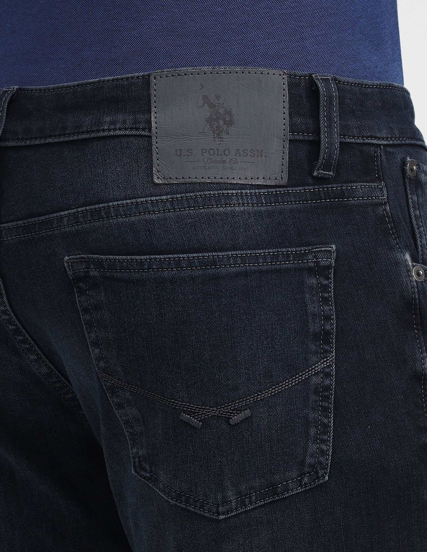 Brandon Slim Tapered Fit Blue Jeans Blue - U.S. POLO ASSN. | Large