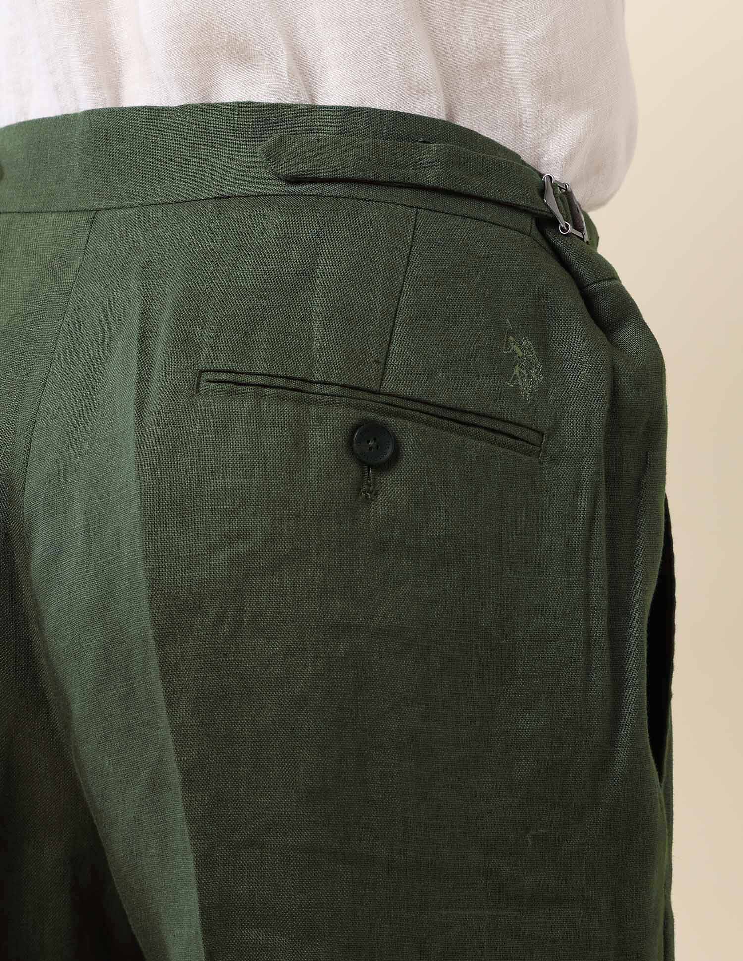 Pacho Riley Straight Fit Trousers Olive - U.S. Polo Assn. India | Large