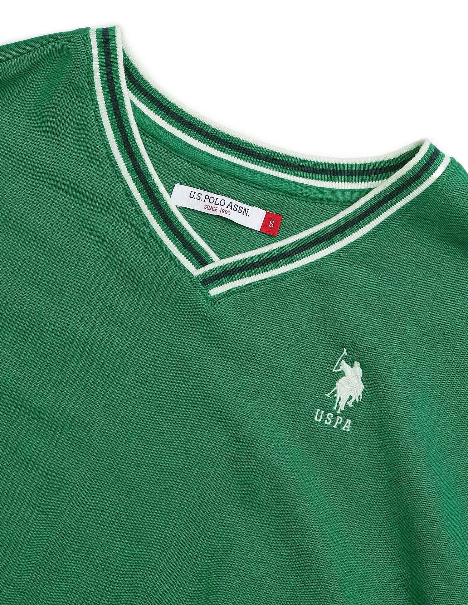 Solid Regular Fit Sweatshirt Green - U.S. POLO ASSN. | Large