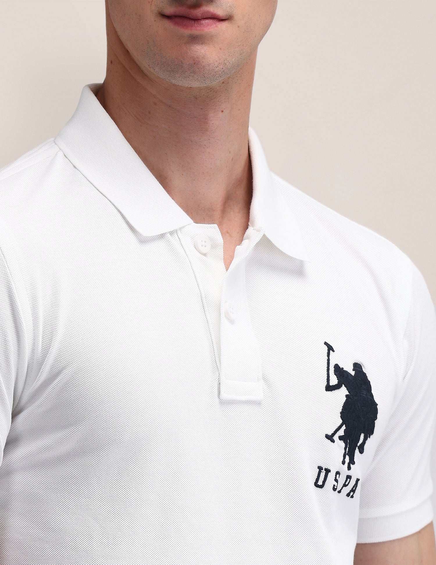 Solid Slim Fit Polo Shirt White - U.S. POLO ASSN. | Large