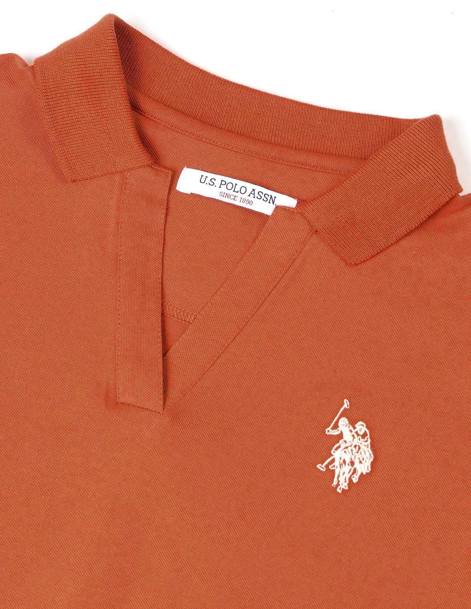 Relaxed Fit Solid Polo Shirt Brown - U.S. POLO ASSN. | Large