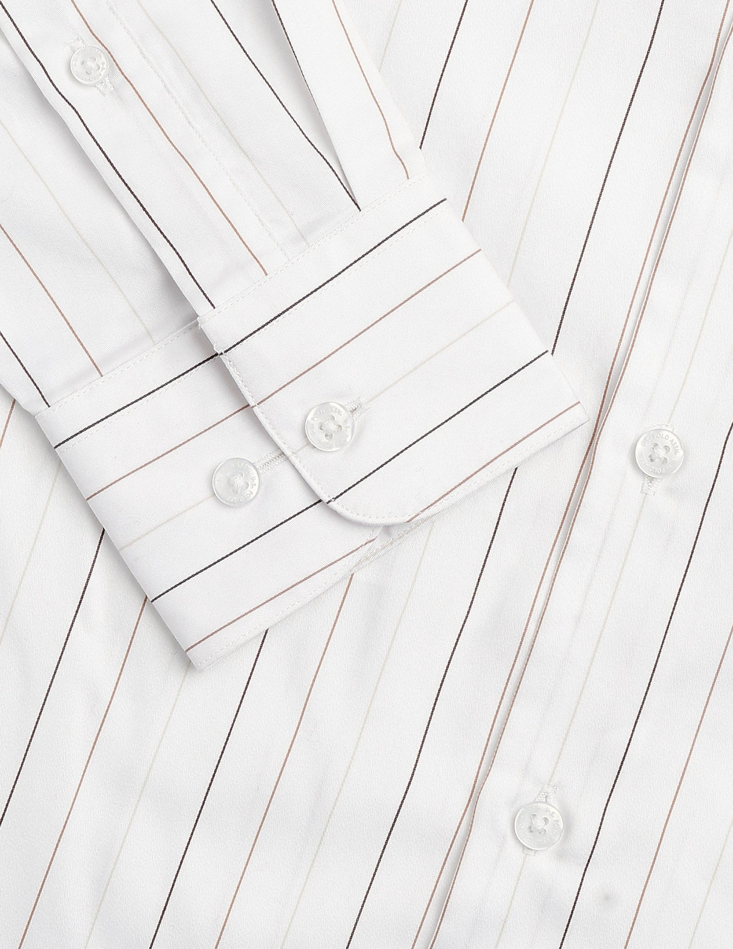 Vertical Striped Regular Fit Shirt Off White - U.S. POLO ASSN. | Large