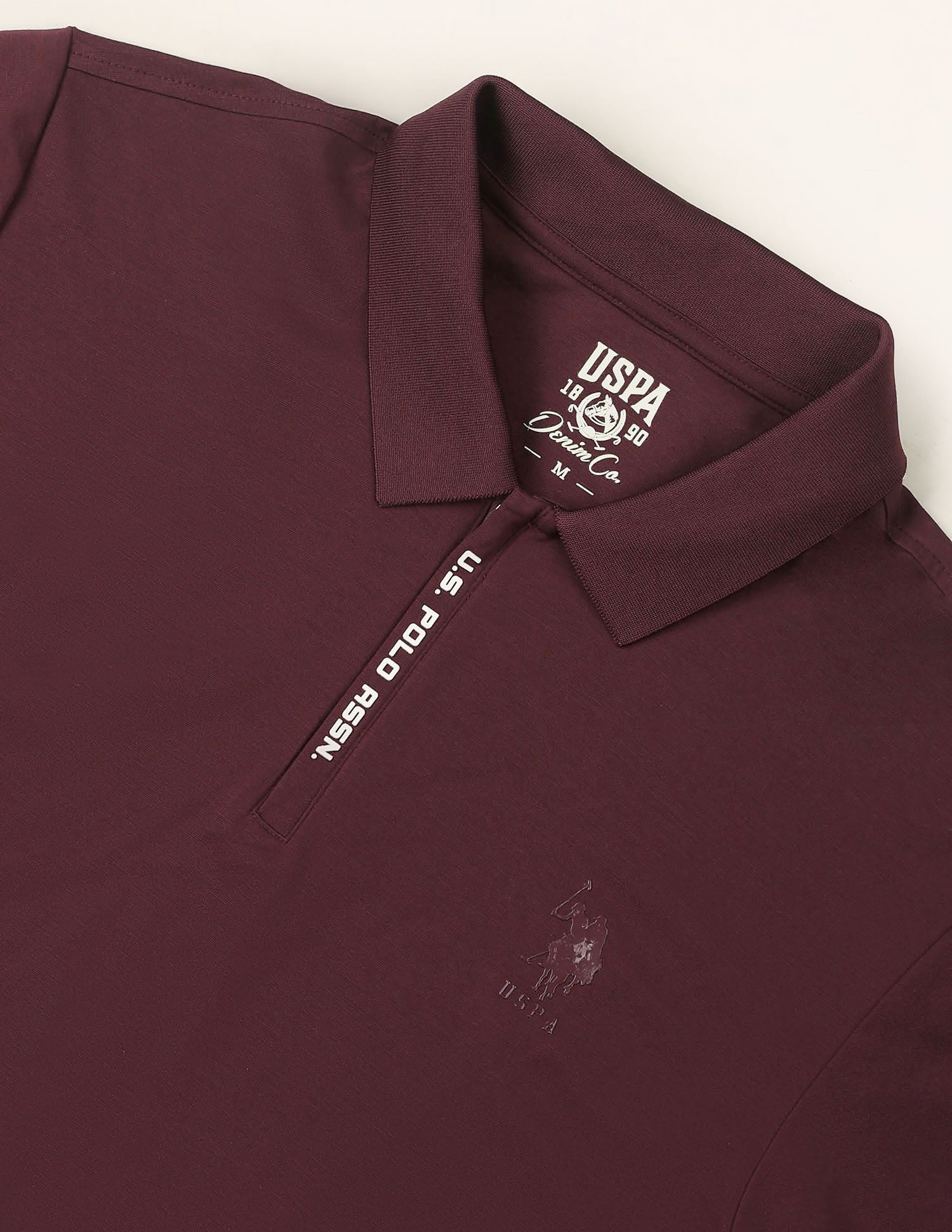 Solid Muscle Fit Polo Shirt Burgundy - U.S. Polo Assn. India | Large