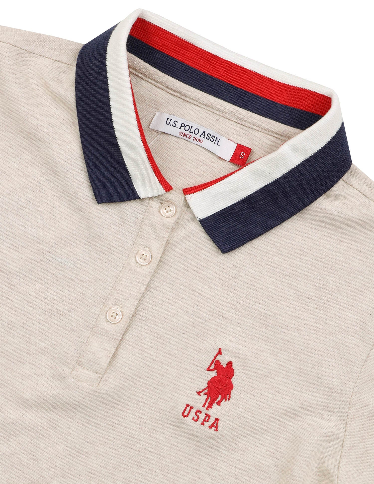 Regular Fit Solid Polo Shirt Ecru - U.S. POLO ASSN. | Large