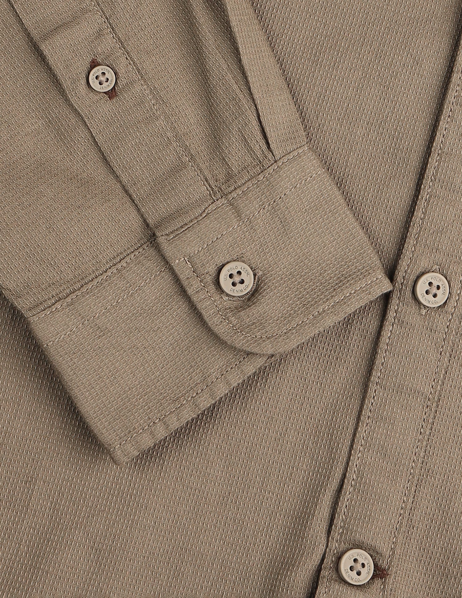Textured Dobby Shirt Khaki - U.S. Polo Assn. India | Large