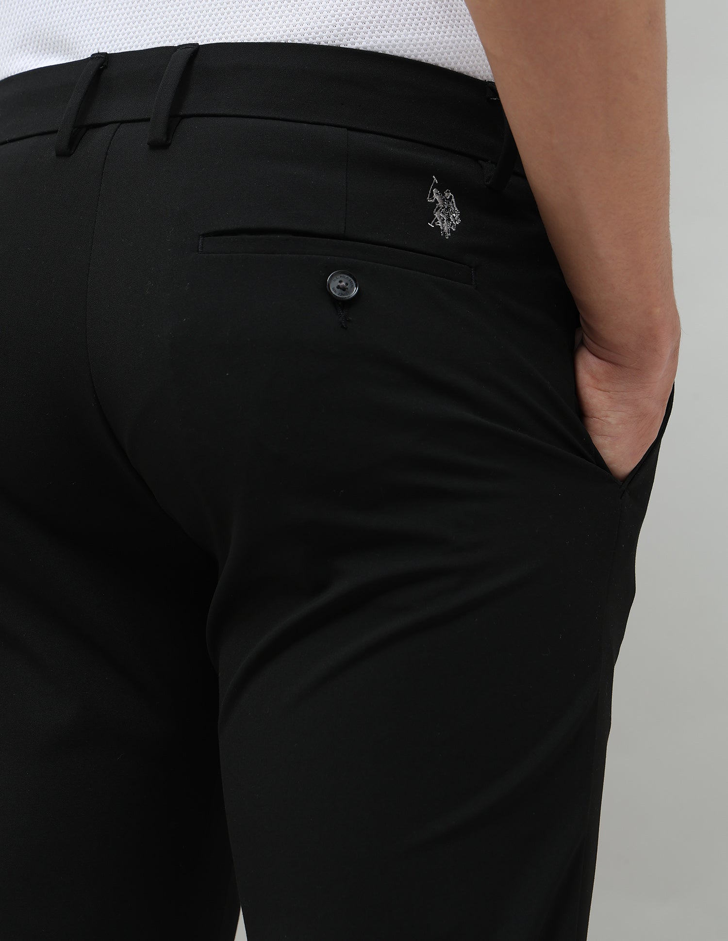 Mid Rise Satin Trousers Black - U.S. POLO ASSN. | Large