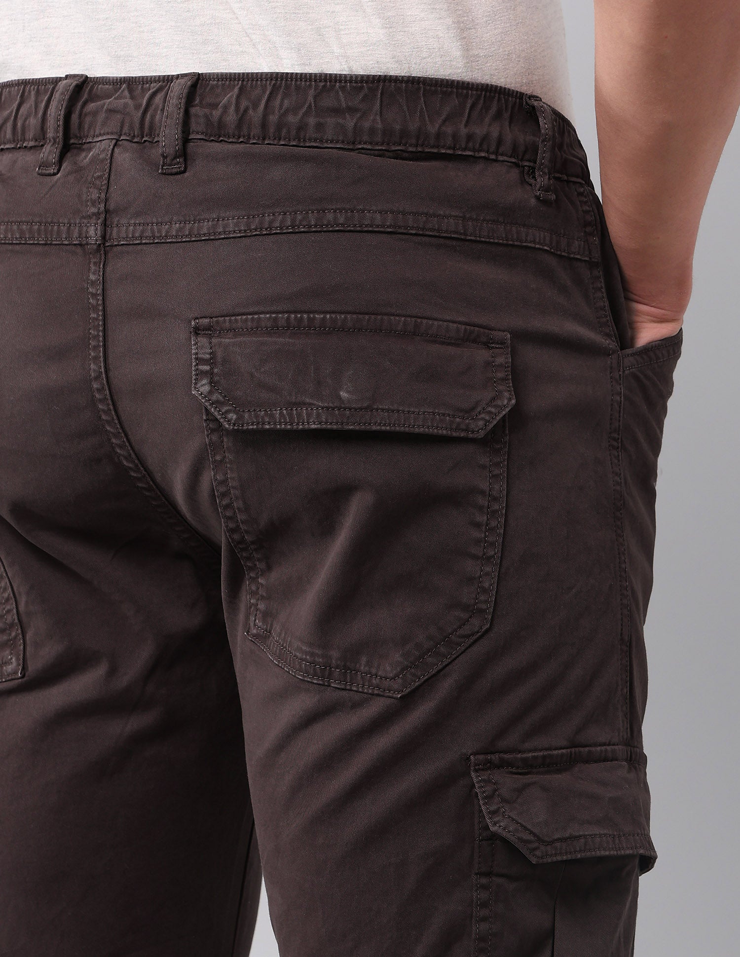 Straight Fit Pure Cotton Cargos Choco - U.S. Polo Assn. India | Large