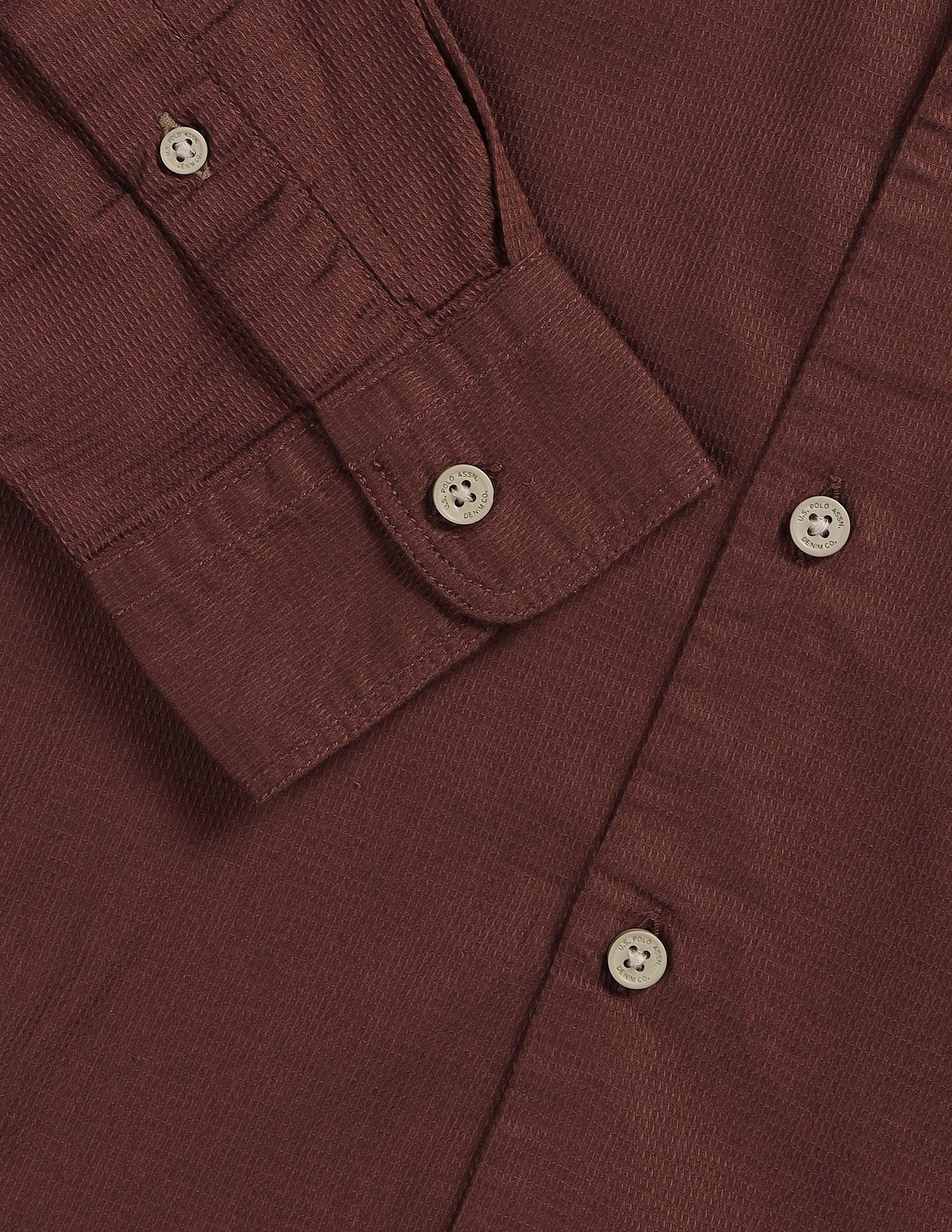 Solid Regular Fit Shirt Rust - U.S. Polo Assn. India | Large