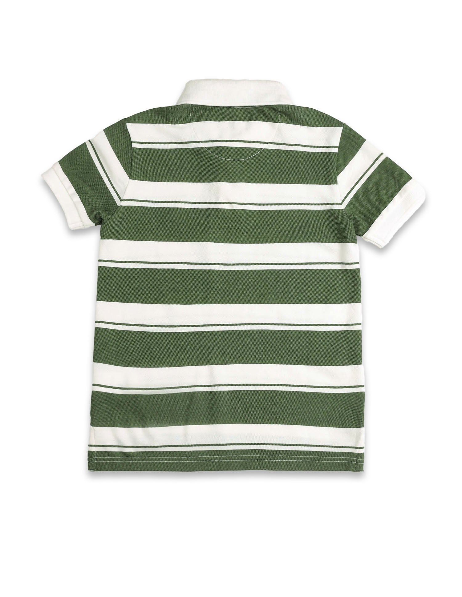 Boys Horizontal Striped Pure Cotton Polo Shirt Green - U.S. POLO ASSN. | Large