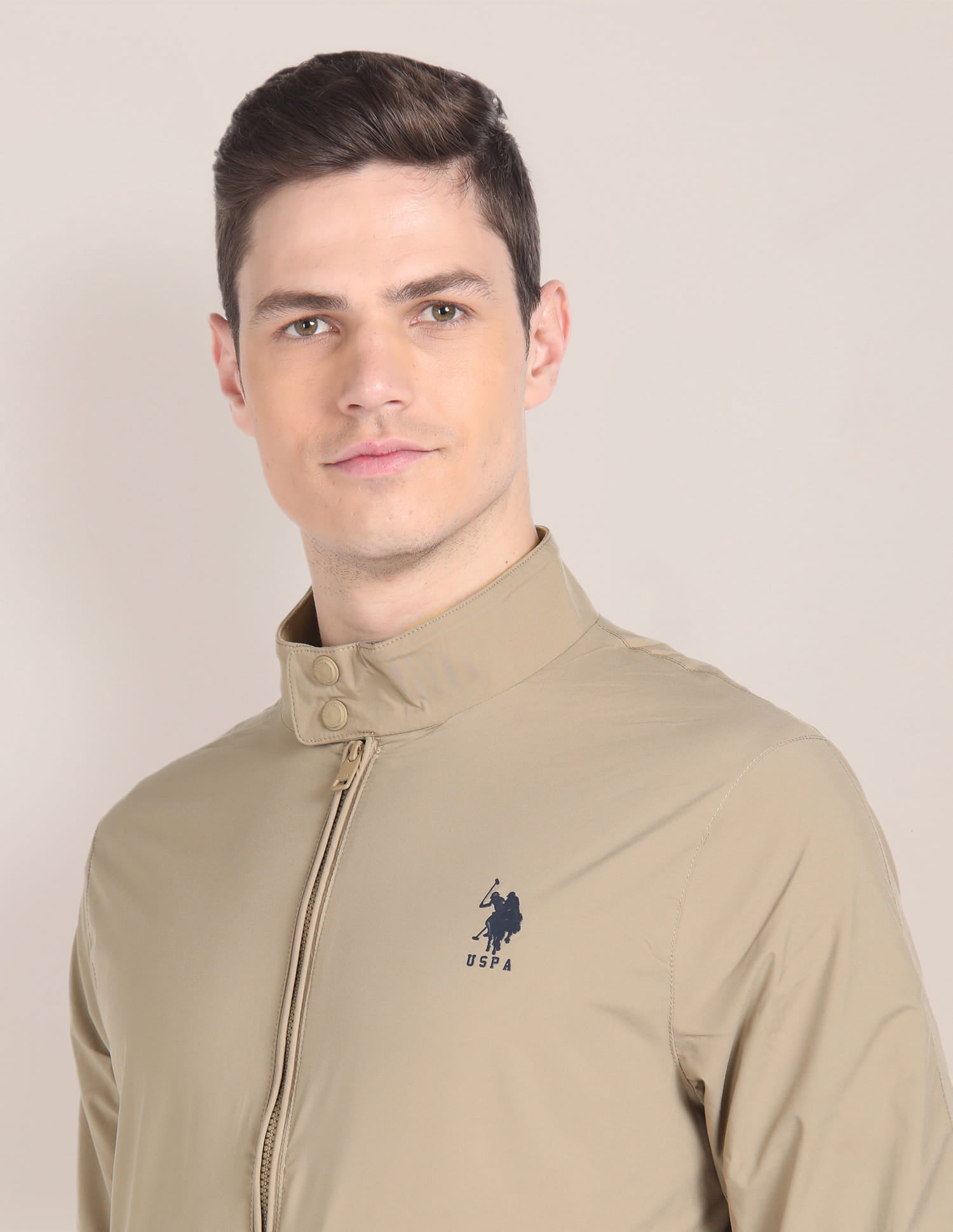 Packable Windcheater Jacket Khaki - U.S. Polo Assn. India | Large