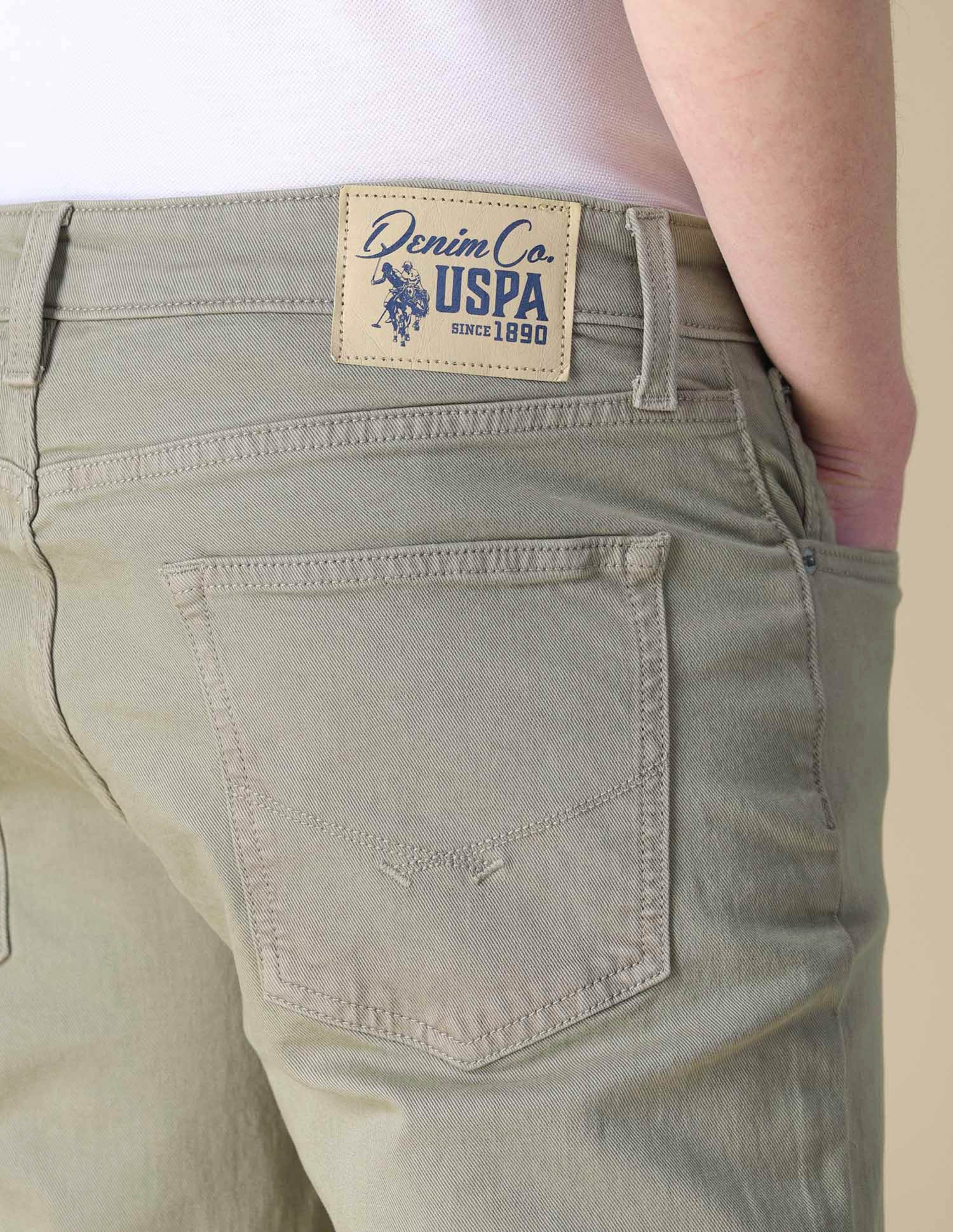 Cole Comfort Cropped Fit Green Jeans Light Olive - U.S. POLO ASSN. | Large