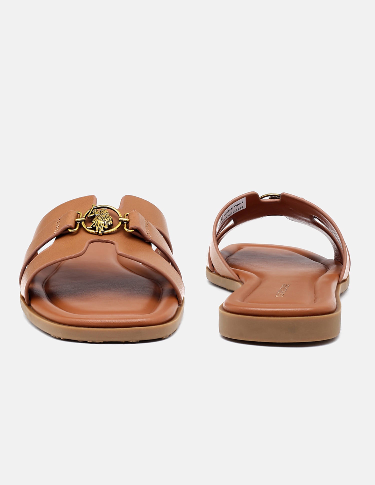 Saphira Gold Hardware Sandals Tan - U.S. Polo Assn. India | Large