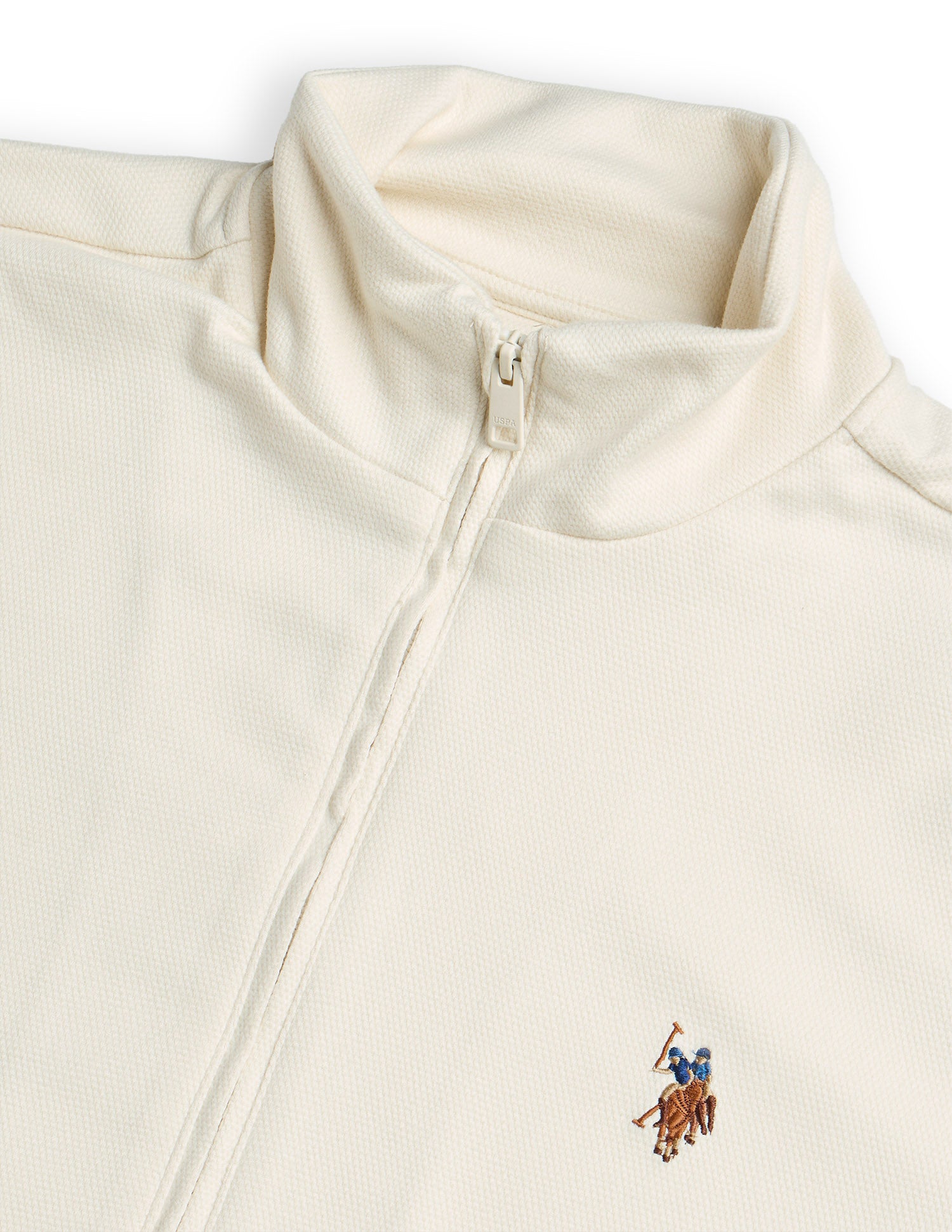 Equestrian Aisle Theater Textured Sweatshirt Off White - U.S. POLO ASSN. | Large