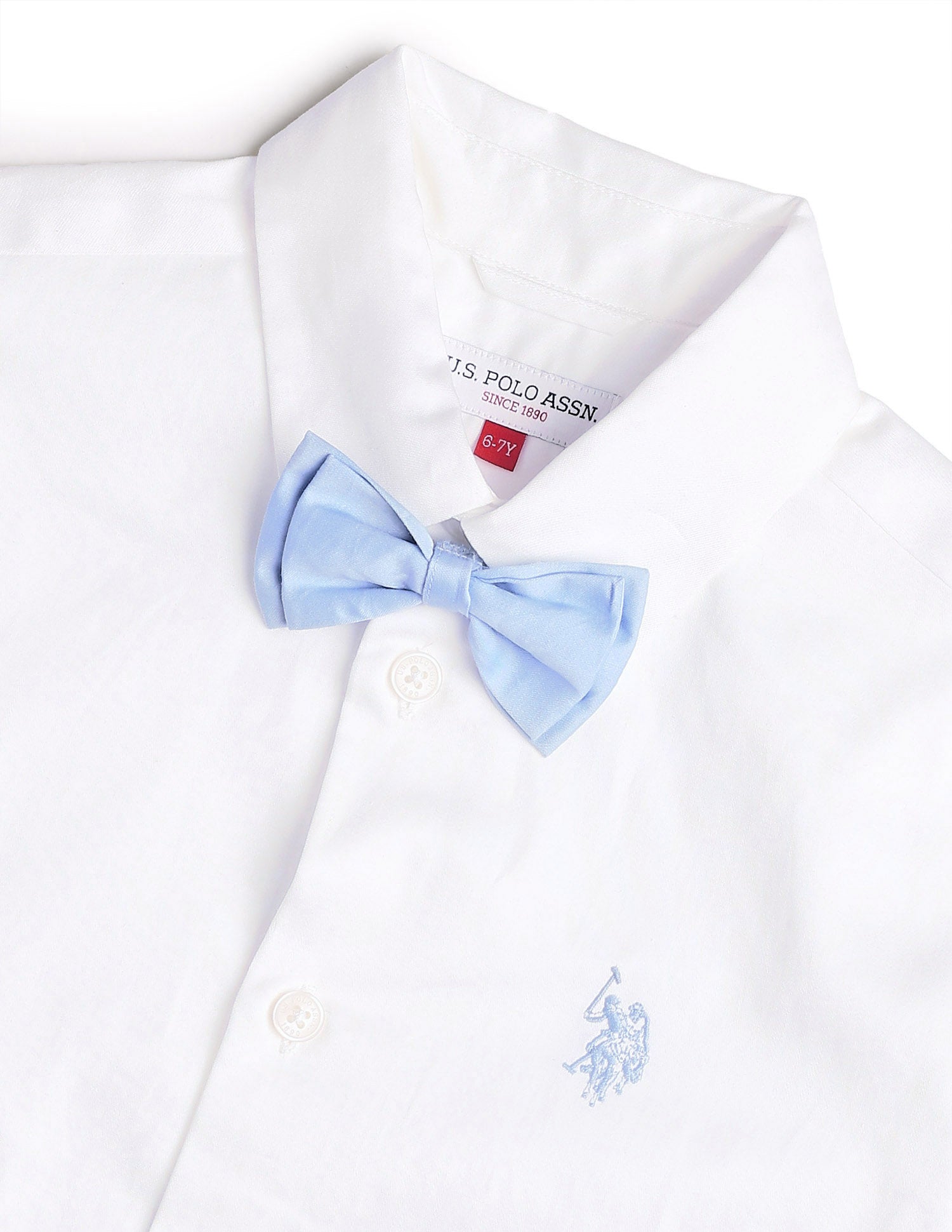 Boys Pure Cotton Satin Shirt White - U.S. POLO ASSN. | Large