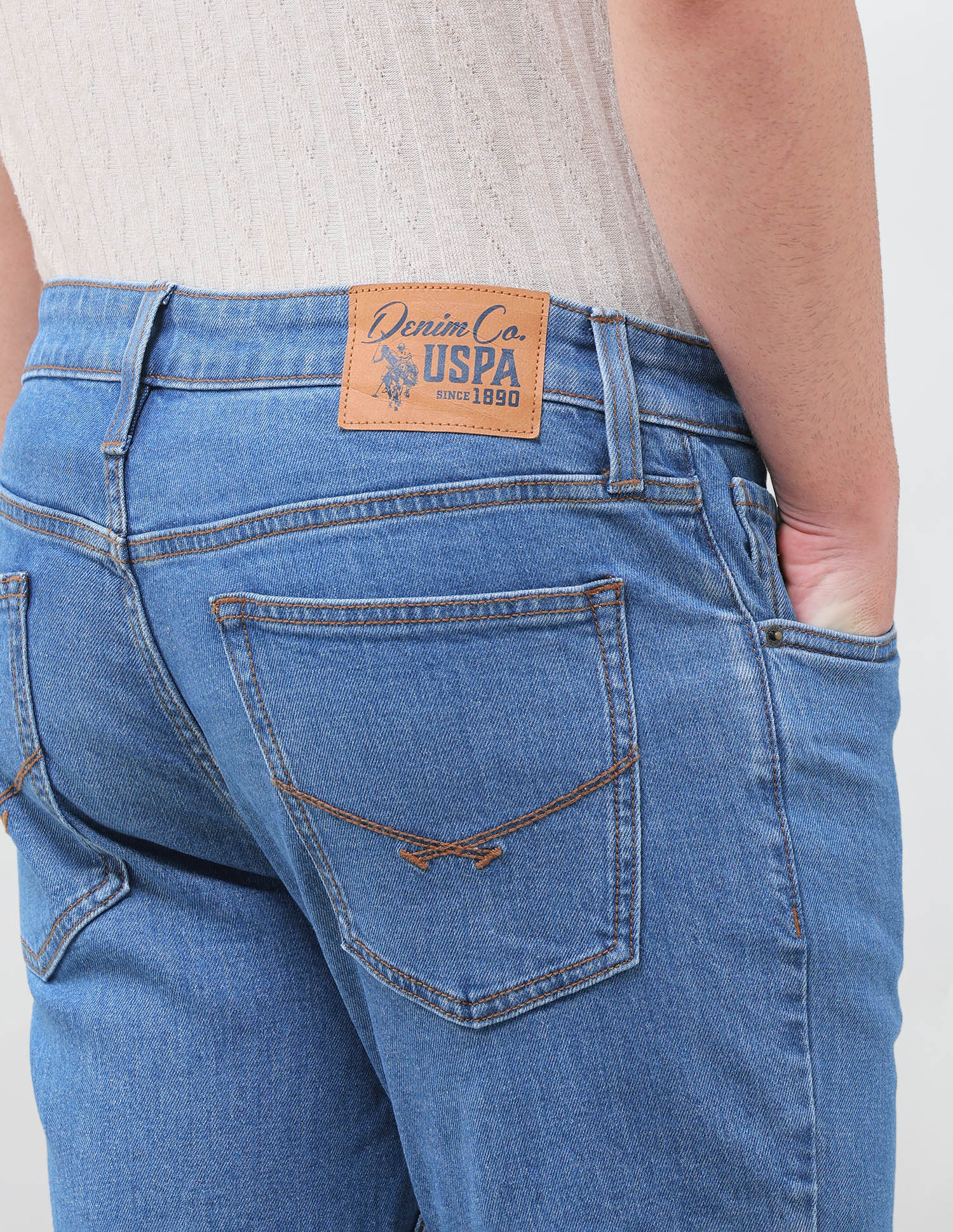 Brandon Slim-Tapered Fit Blue Jeans Indigo - U.S. Polo Assn. India | Large