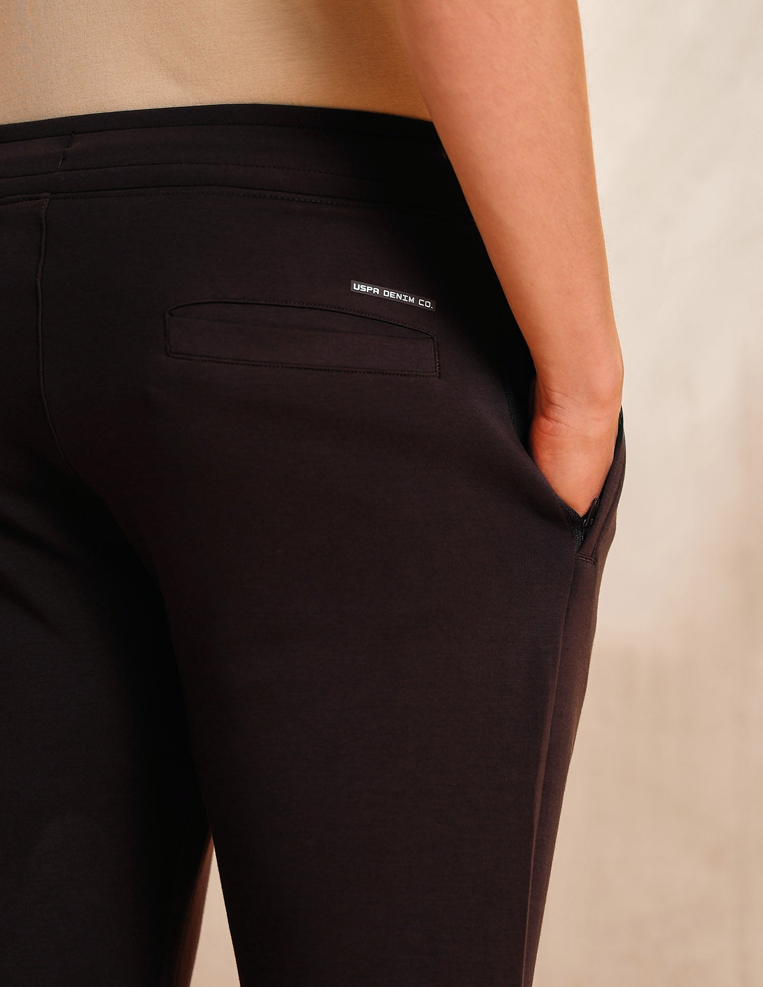 Solid Mid Rise Track Pant Dark Brown - U.S. Polo Assn. India | Large