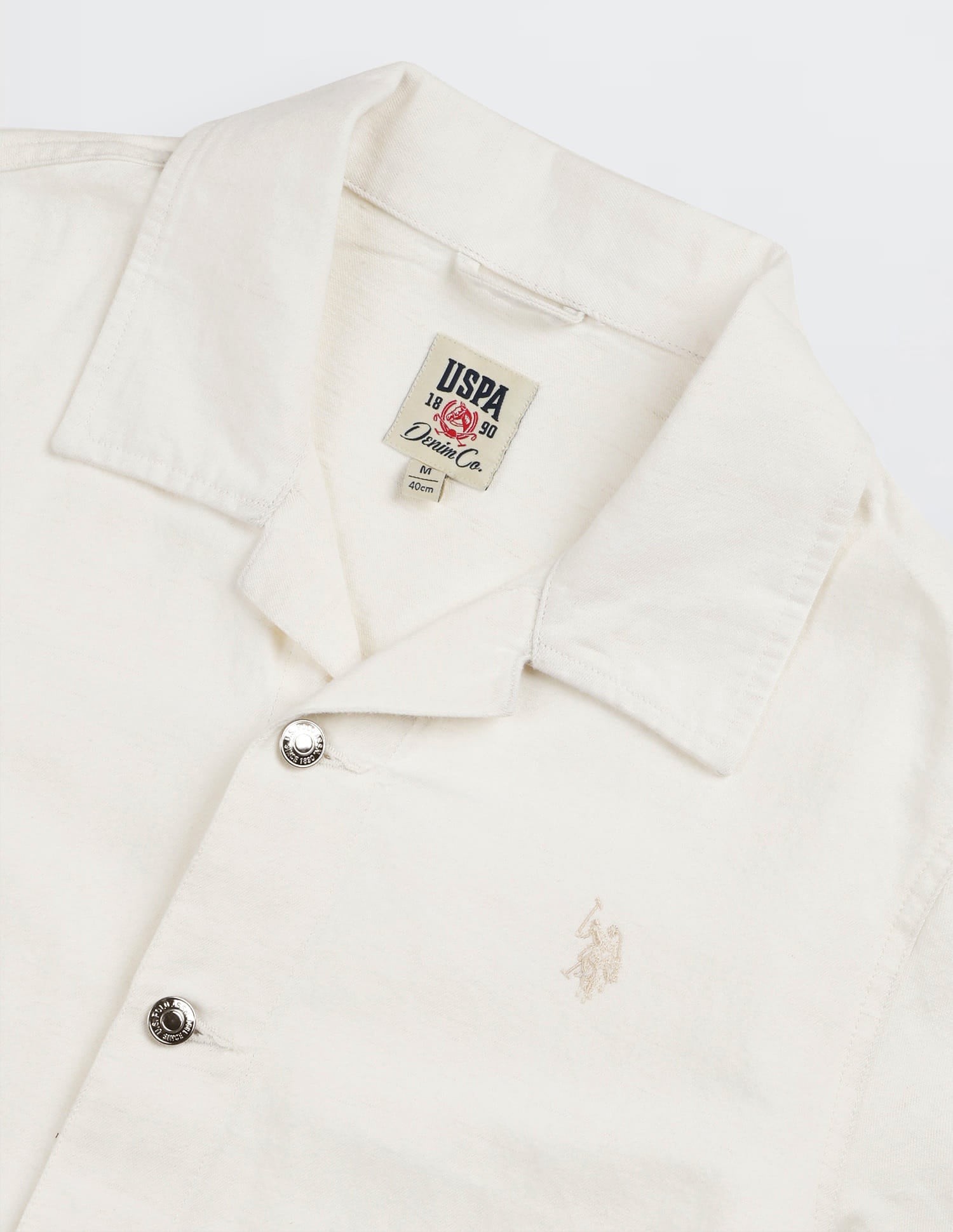 Solid Linen Regular Fit Jacket White - U.S. Polo Assn. India | Large