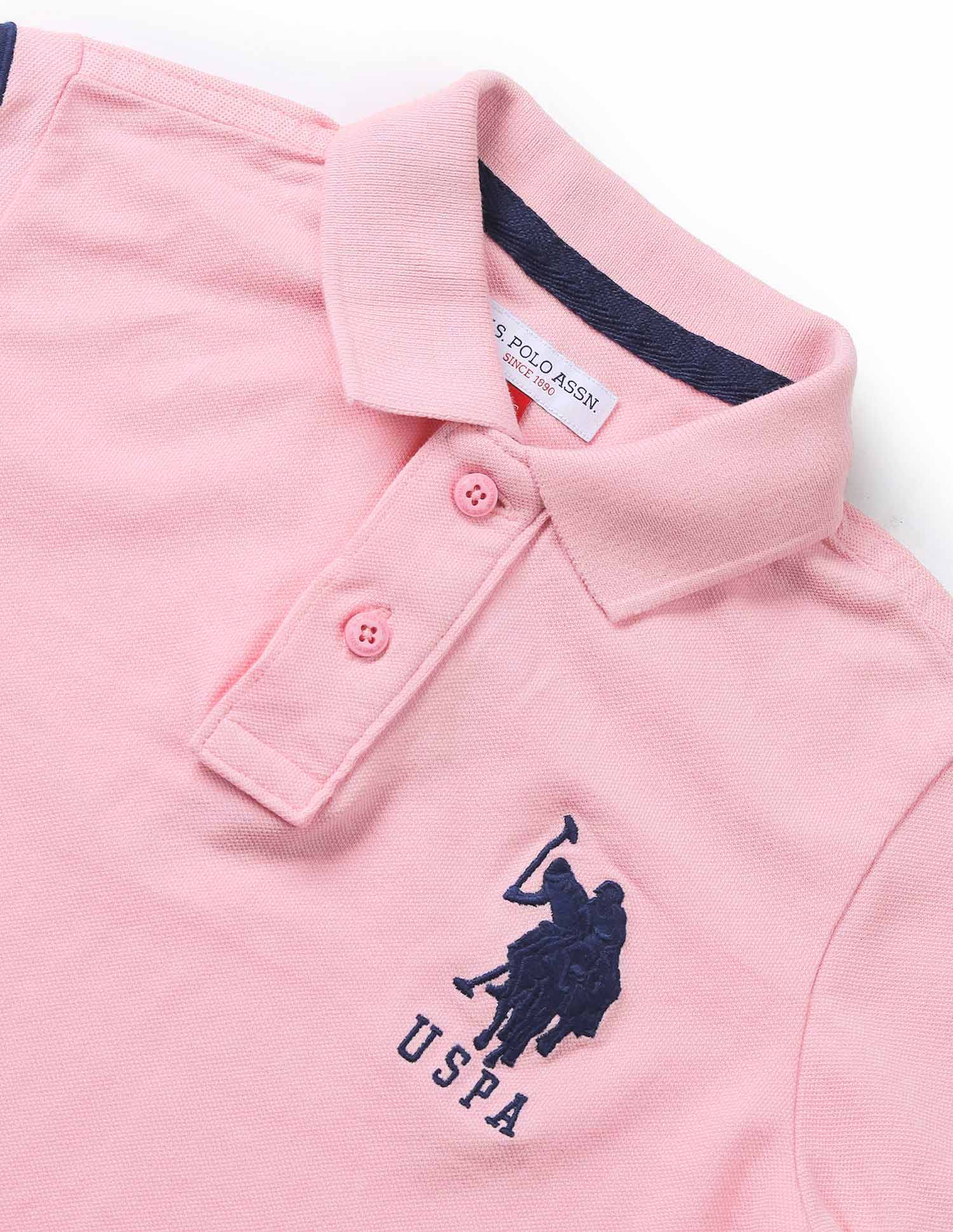 Cotton Pique Solid Polo Shirt Light Pink - U.S. POLO ASSN. | Large