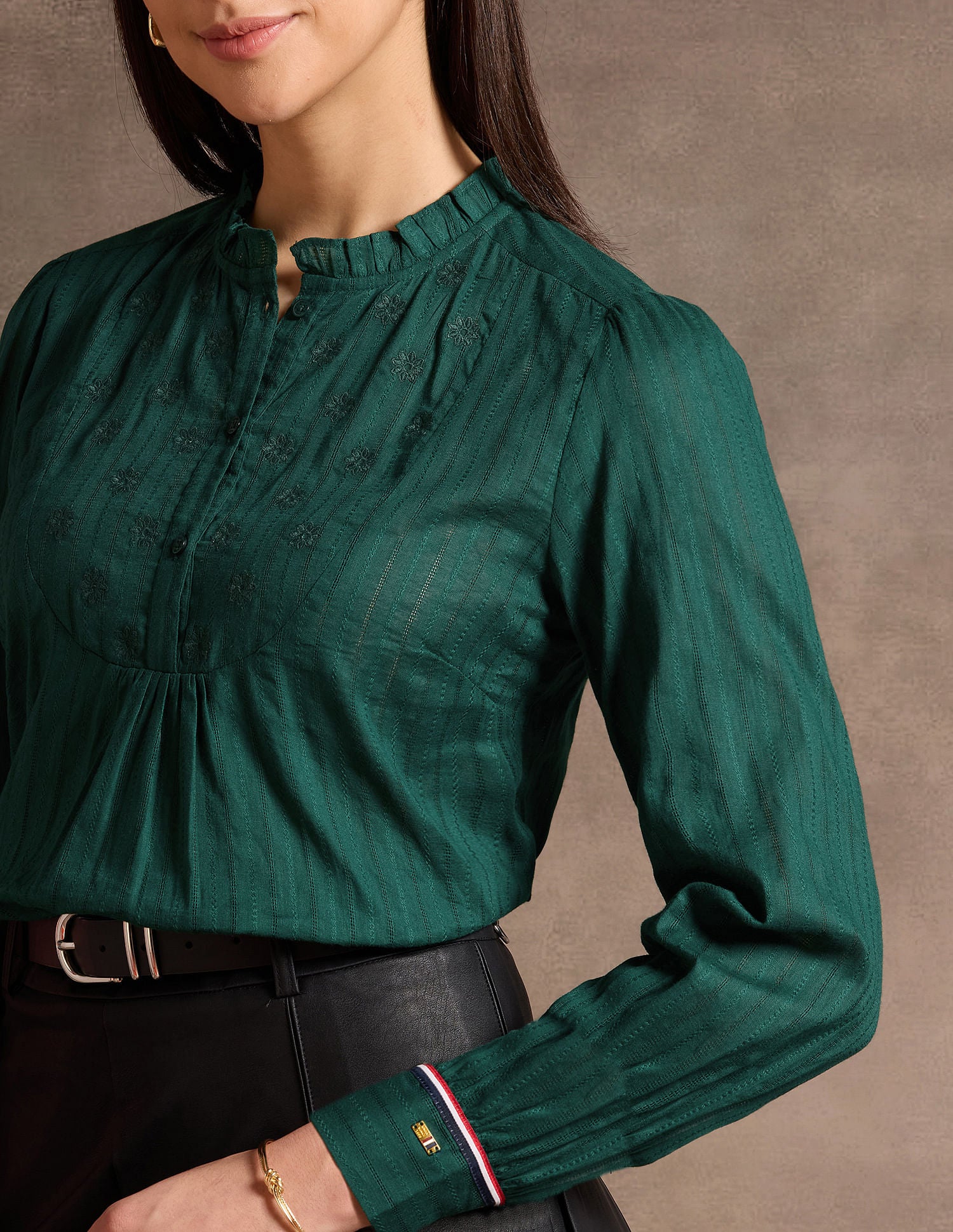 Tape Detail Dobby Top Green - U.S. Polo Assn. India | Large