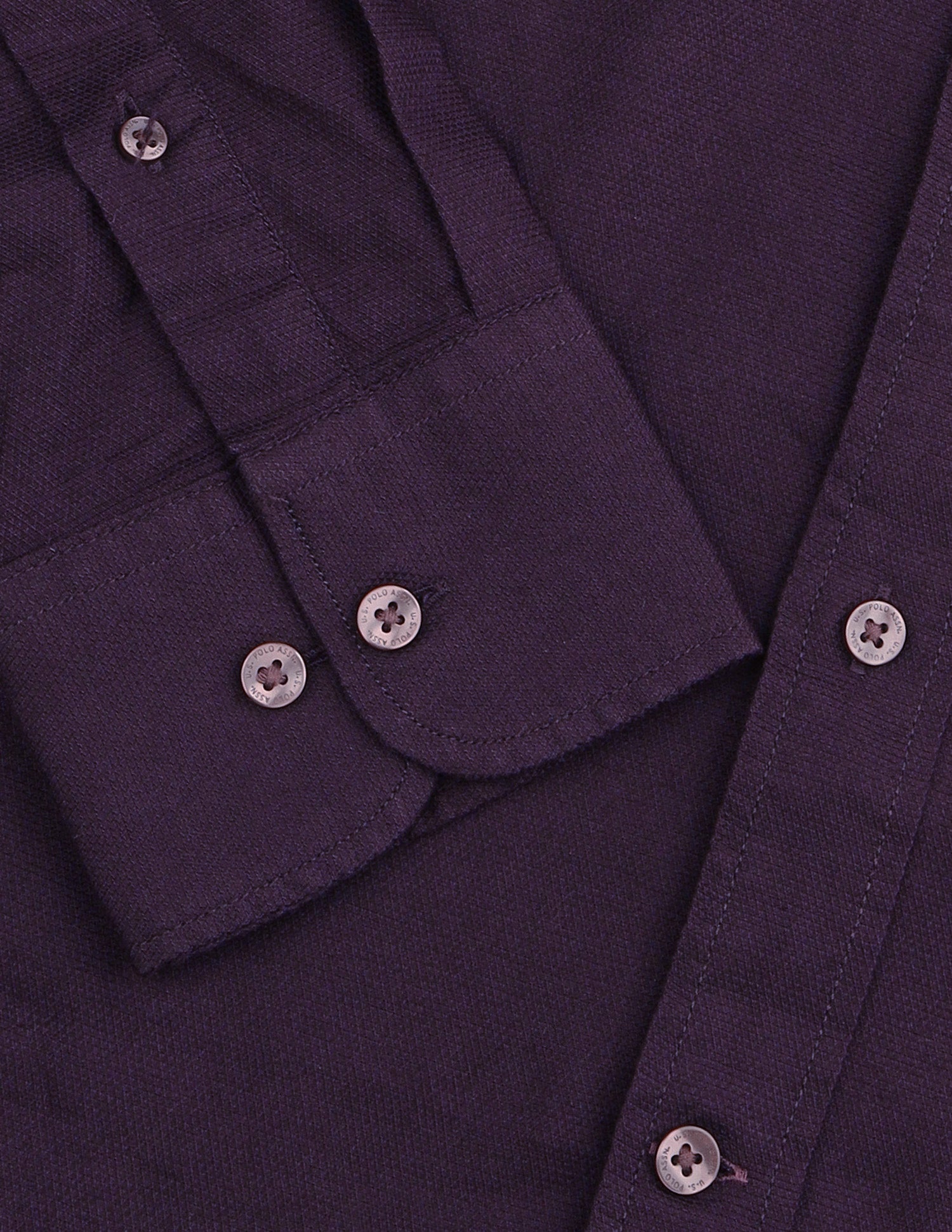 Tailored Fit Solid Shirt Dark Purple - U.S. Polo Assn. India | Large