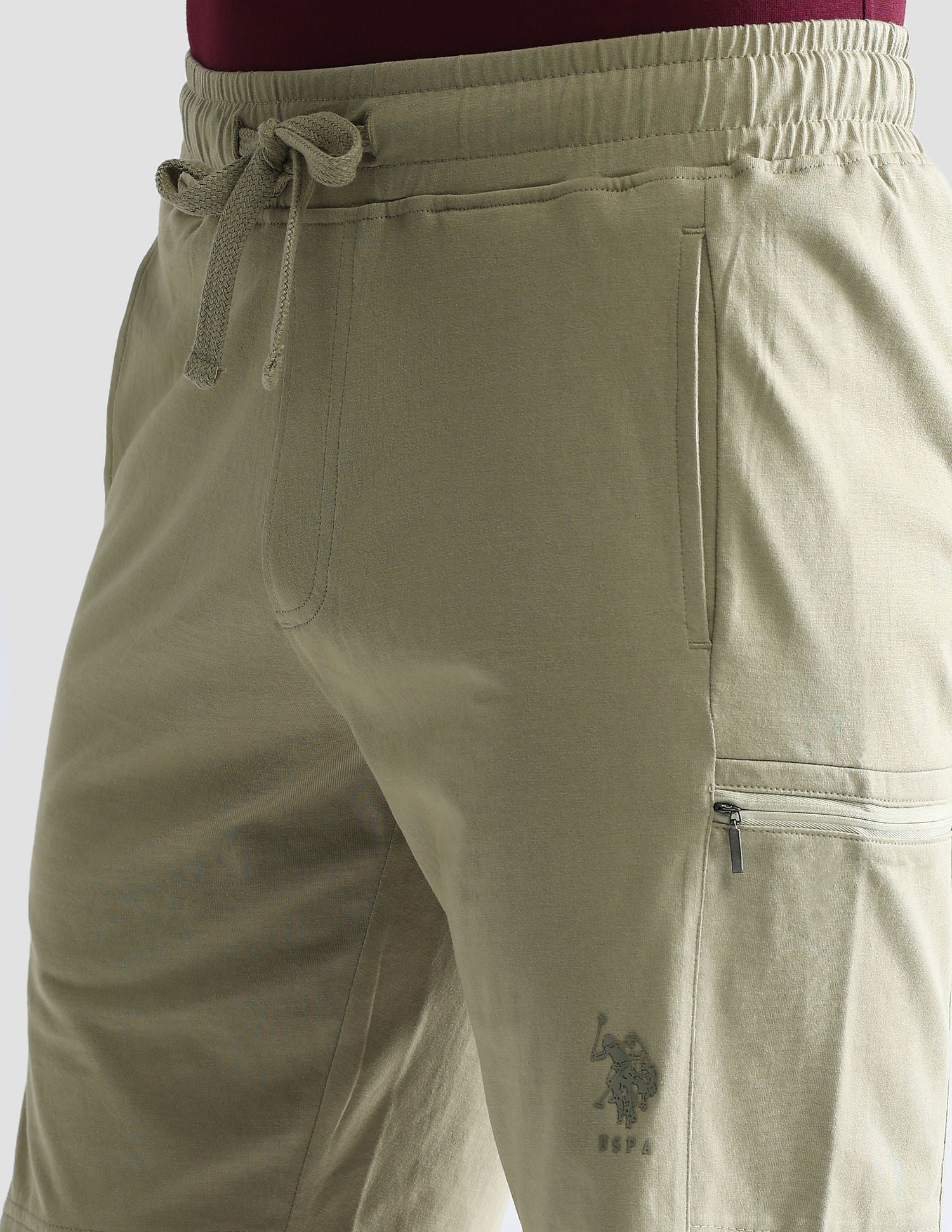 Mid Rise Solid OES04 Lounge Shorts - Pack Of 1 Beige - U.S. POLO ASSN. | Large