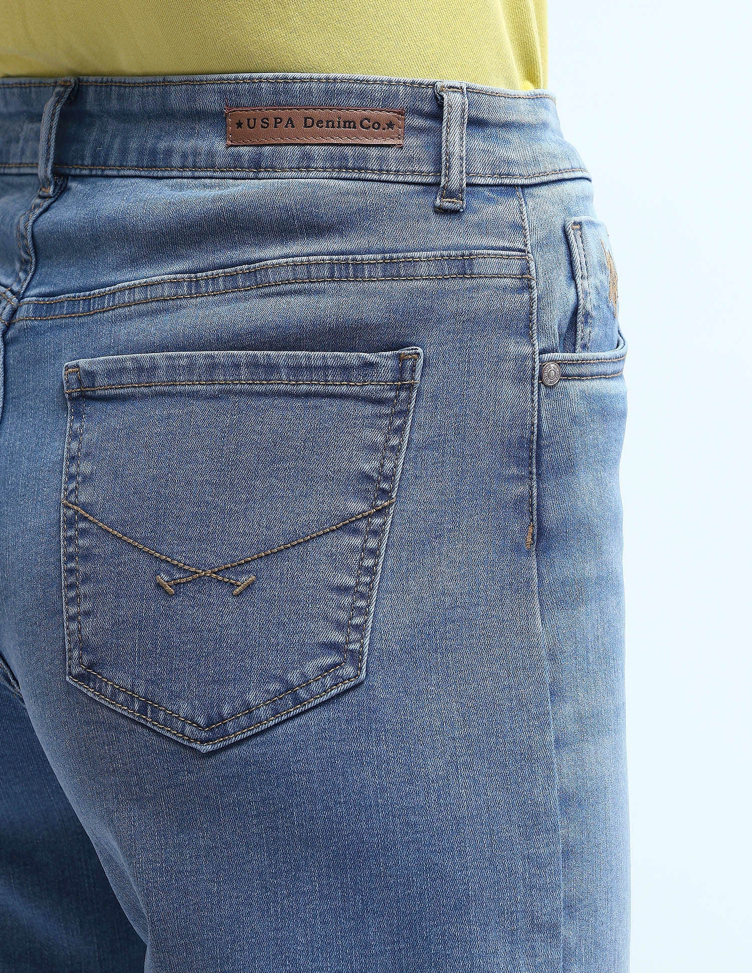 High Rise Wide Leg Jeans Blue - U.S. POLO ASSN. | Large