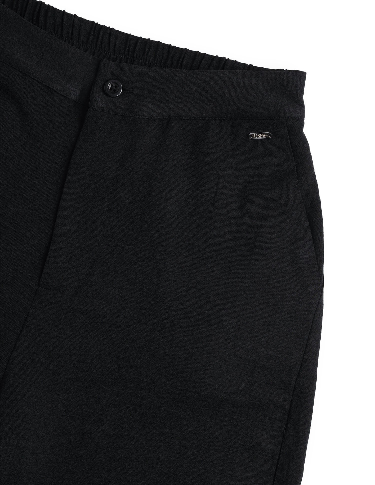 High Rise Wide Leg Fit Trousers Black - U.S. Polo Assn. India | Large