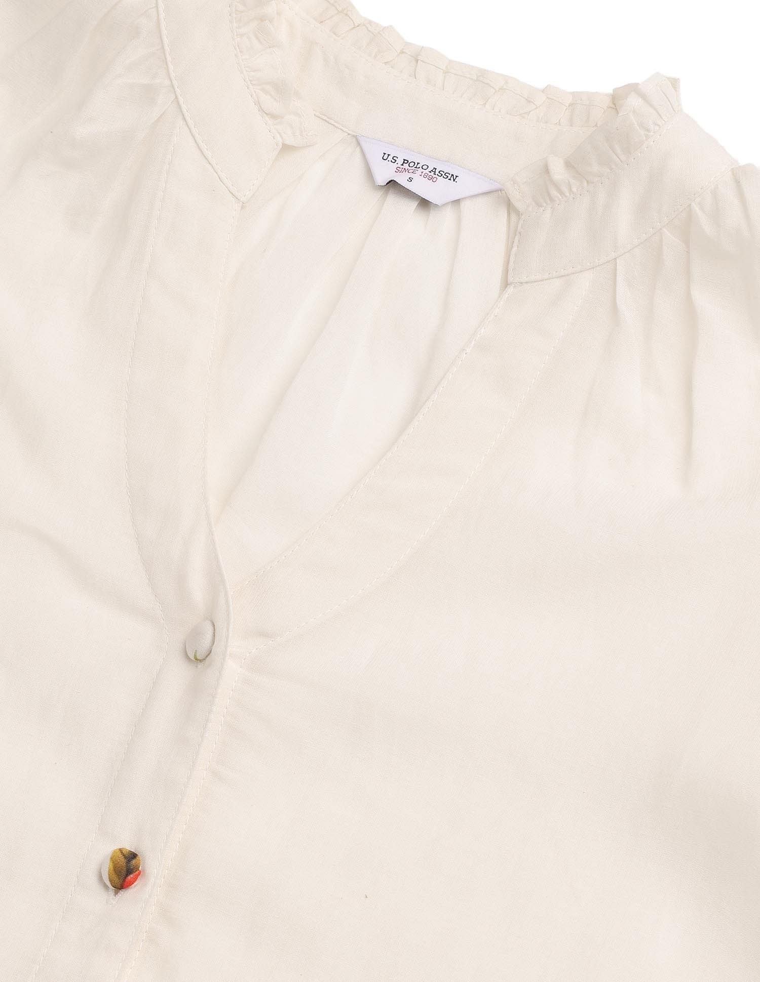 Sheer Solid Regular Fit Top White - U.S. POLO ASSN. | Large