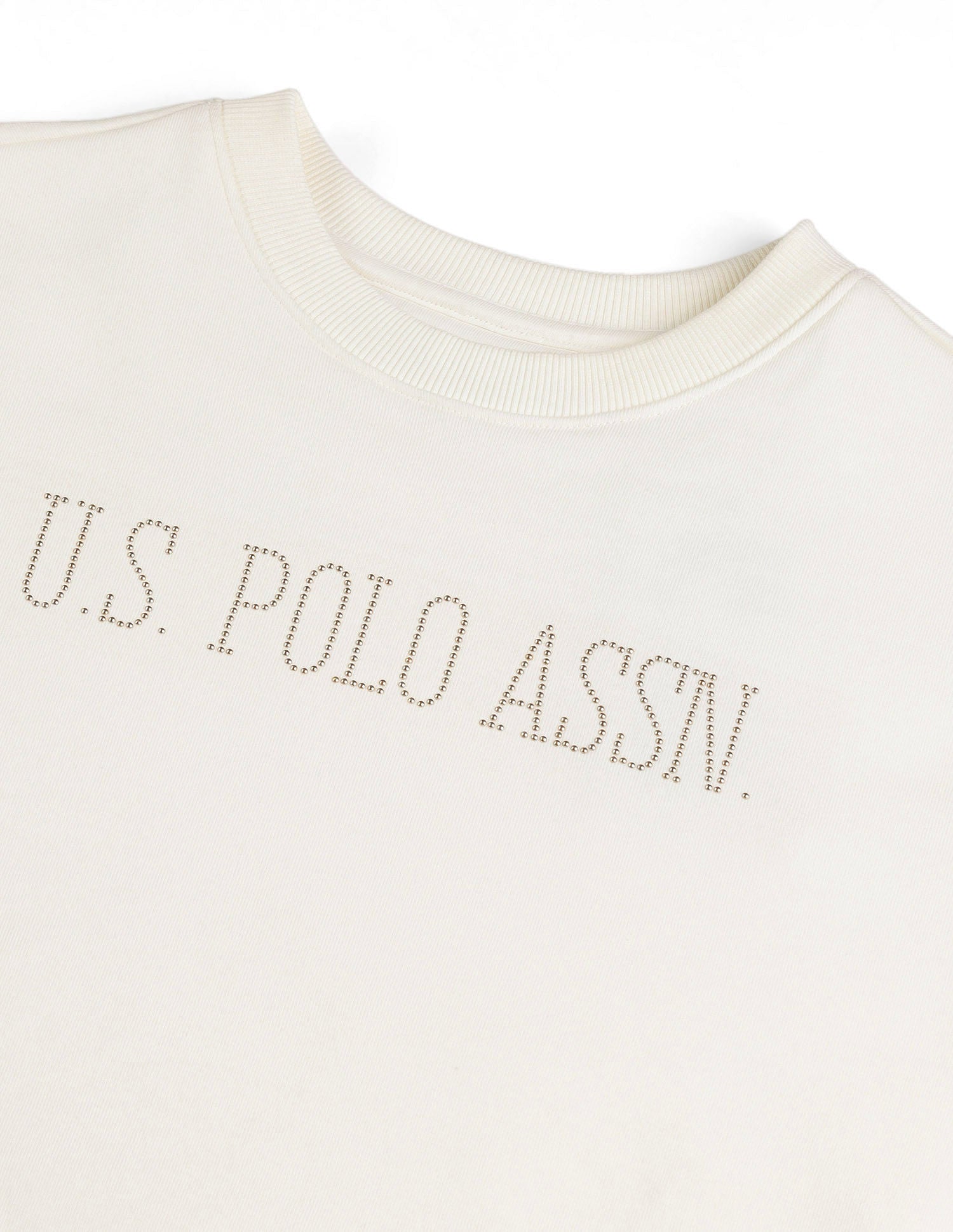 Drop Shoulder Brand Printed Sweatshirt Off White - U.S. POLO ASSN. | Large