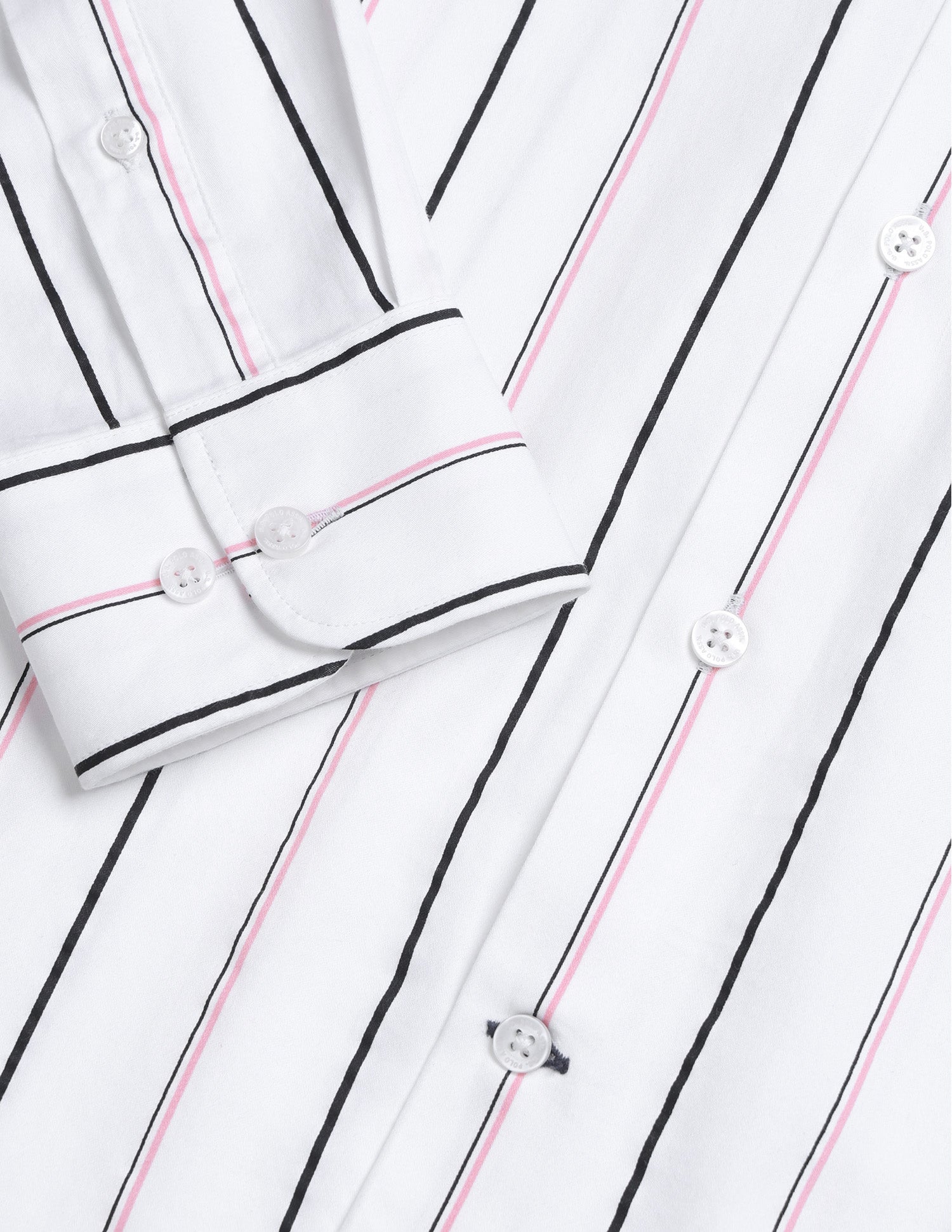 Vertical Striped Satin Shirt Pink - U.S. Polo Assn. India | Large