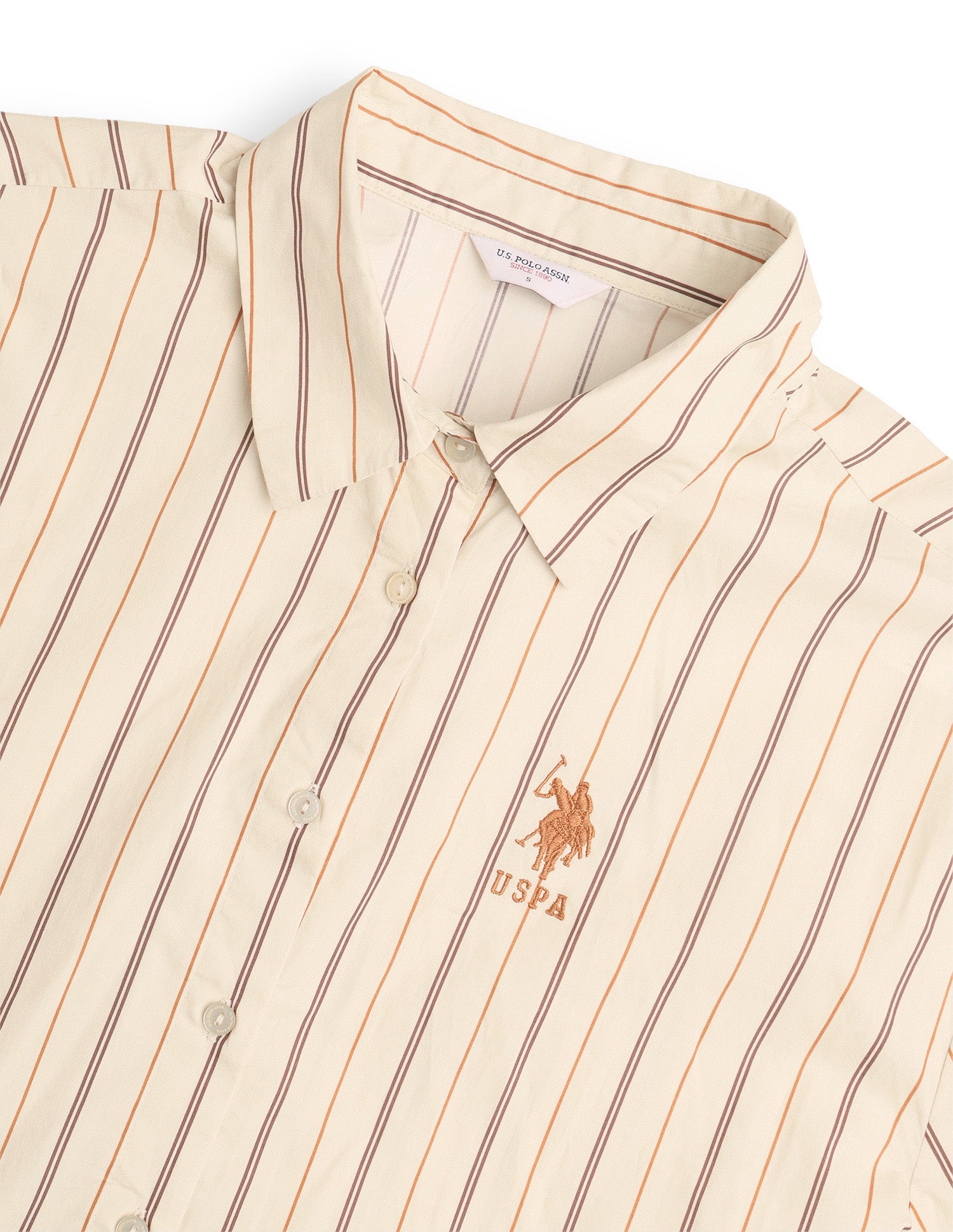 Vertical Striped Regular Fit Shirt Ecru - U.S. Polo Assn. India | Large