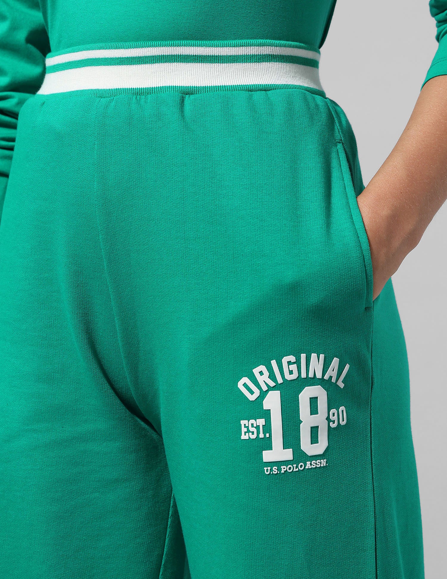 Relaxed Fit T-Shirt With Wide Leg Pants Green - U.S. Polo Assn. India | Large